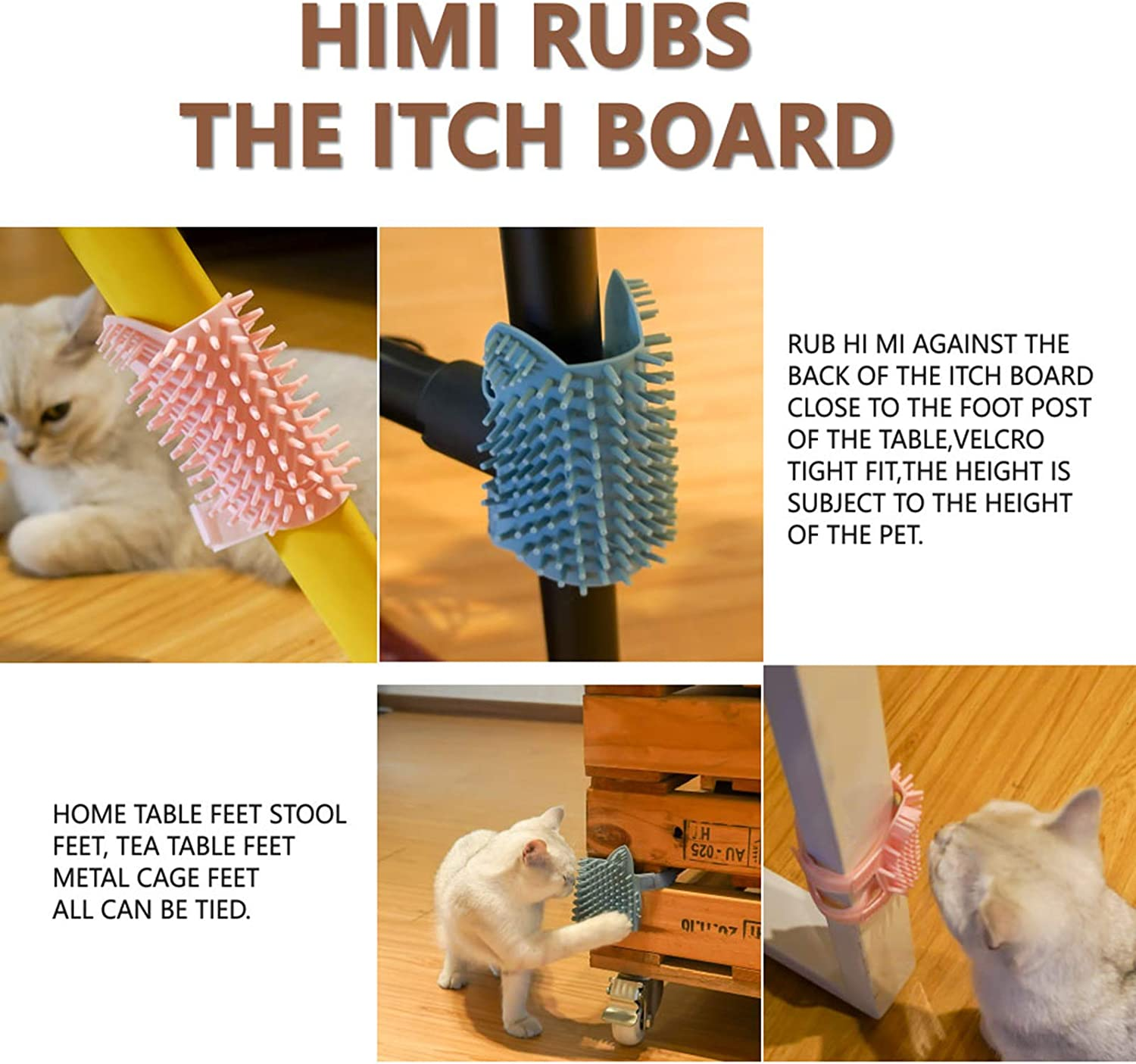 ABCOOL Cat Pet Self Grooming Comb Brush - Multi Functional Catnip Flavor Corner Massage Tool for Kitten Puppy Relaxing, Extra Soft Silicone Pins Handy Hair Shedding Trimming image number 4