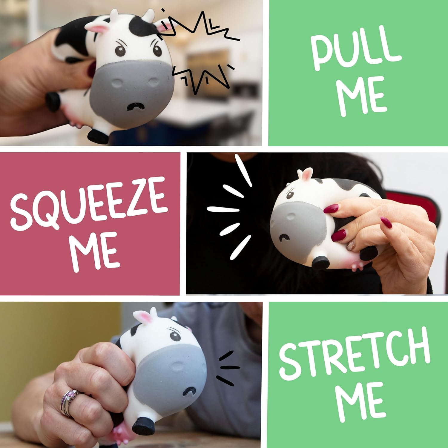Boxer Gifts Moody Cow Stress Relief Toy, Funny Squishy Desk Toy, Novelty Stress Ball, Farm Animal Themed, Anxiety Relief Toy, Humorous Present, Squeeze Away Stress, Bright Fun Packaging image number 5