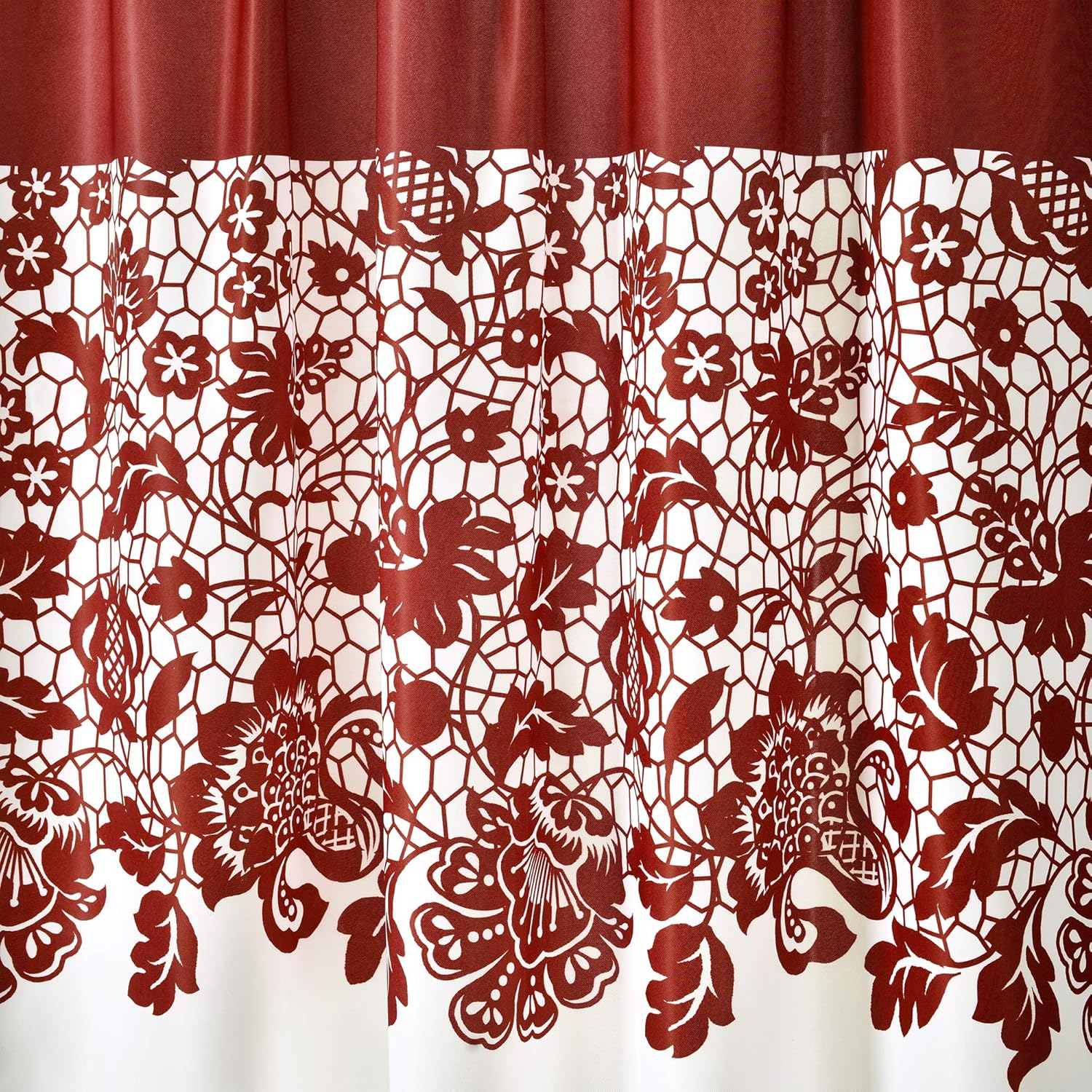 Lush Decor, Red Estate Garden Print Curtains Room Darkening Window Panel Set for Living, Dining, Bedroom (Pair), 95&rdquo; X 52, 95" X 52" image number 5