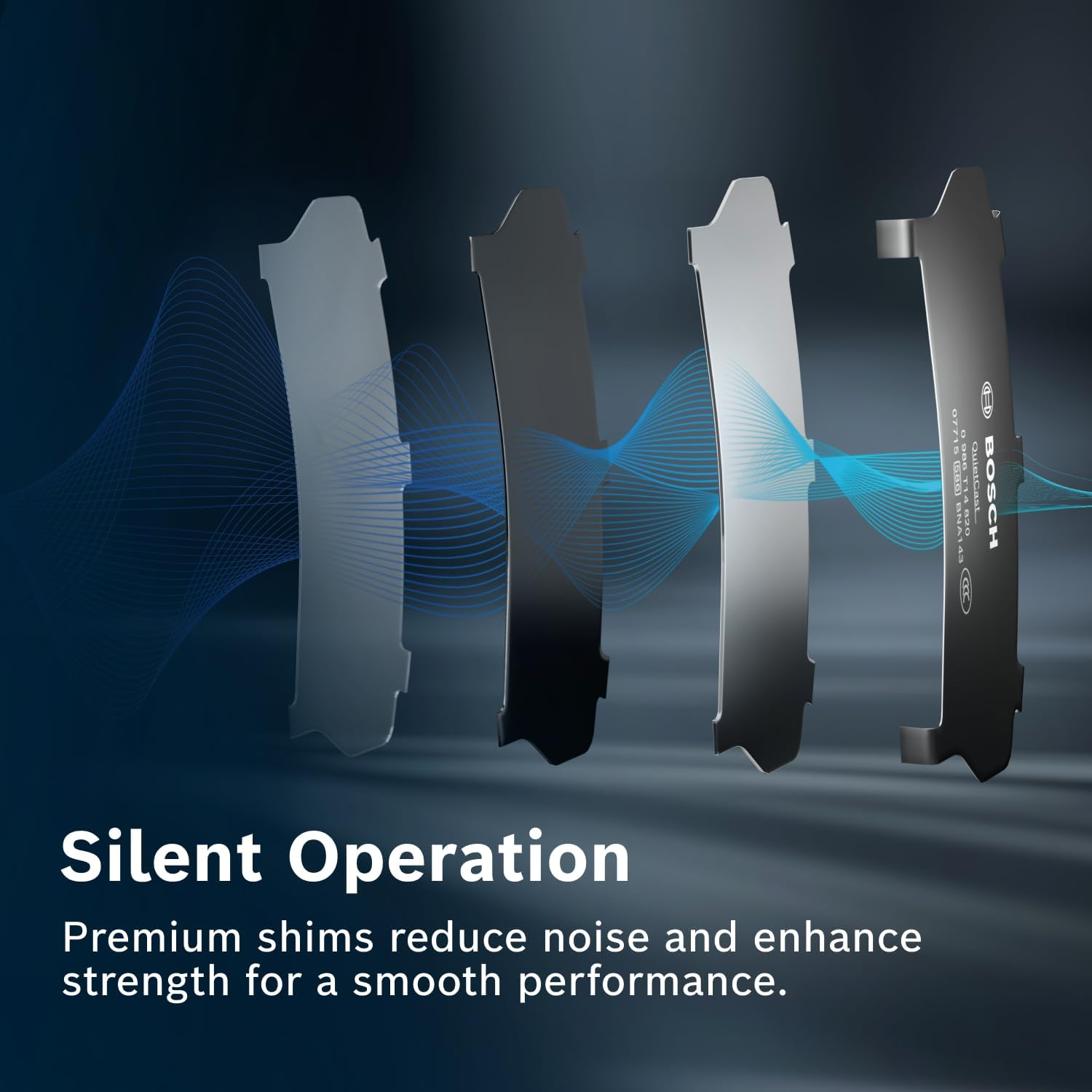 BOSCH Quietcast BOSCH Ceramic Rear Brake Pads DB1509BKL - Copper-Free, Long-Lasting and Durable - Zirconia Coating and Multi-Layer Shims for Superior Braking Performance and Noise Reduction - Black image number 1