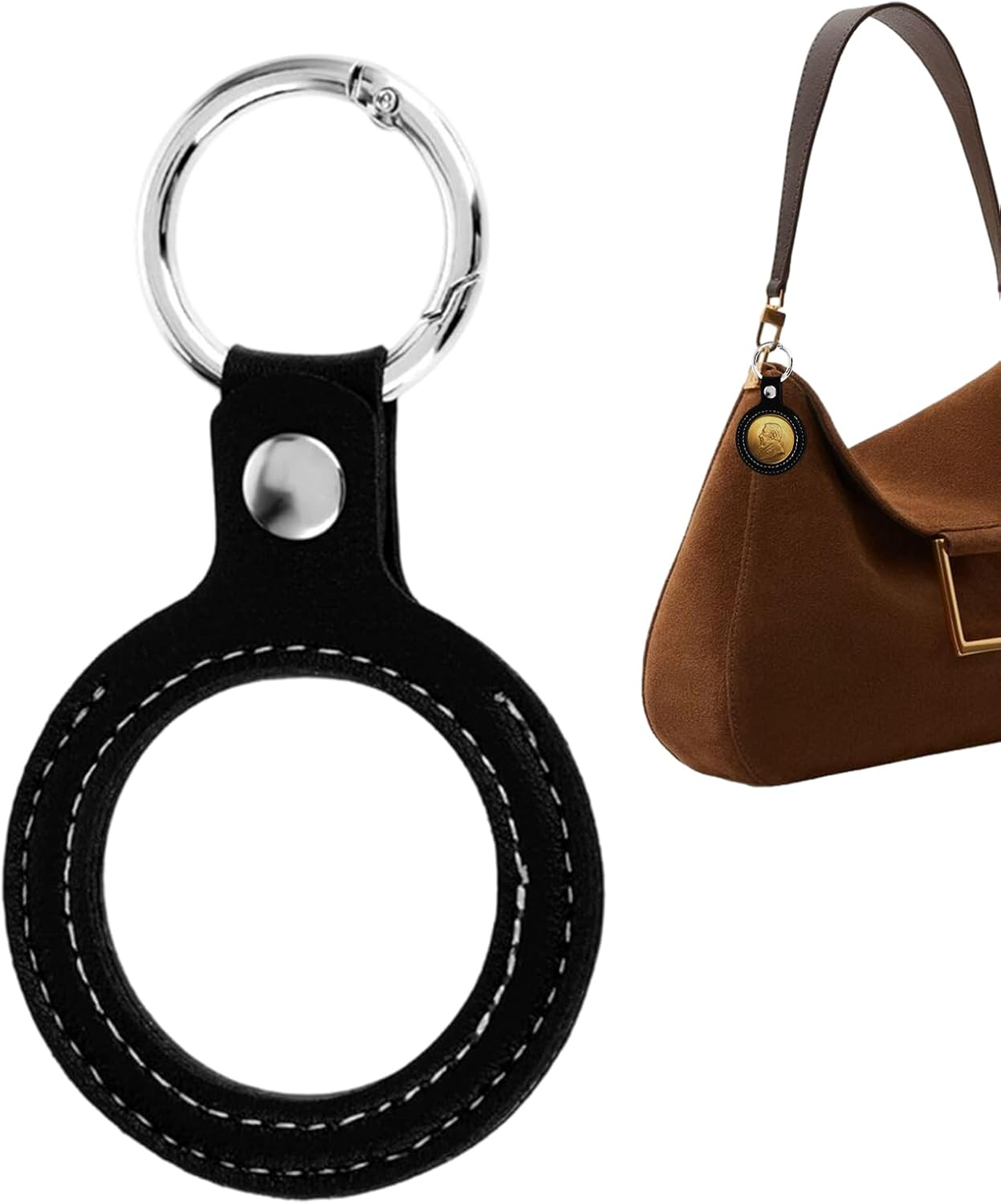 Cileznw PU Leather Coin Holder - Pocket Size Charm | PU Leather Collectible Coin Holder Keychain | Shoulder Bag for Teens Youth Adult Men Collector Students School Travel Work School Storage, Brown