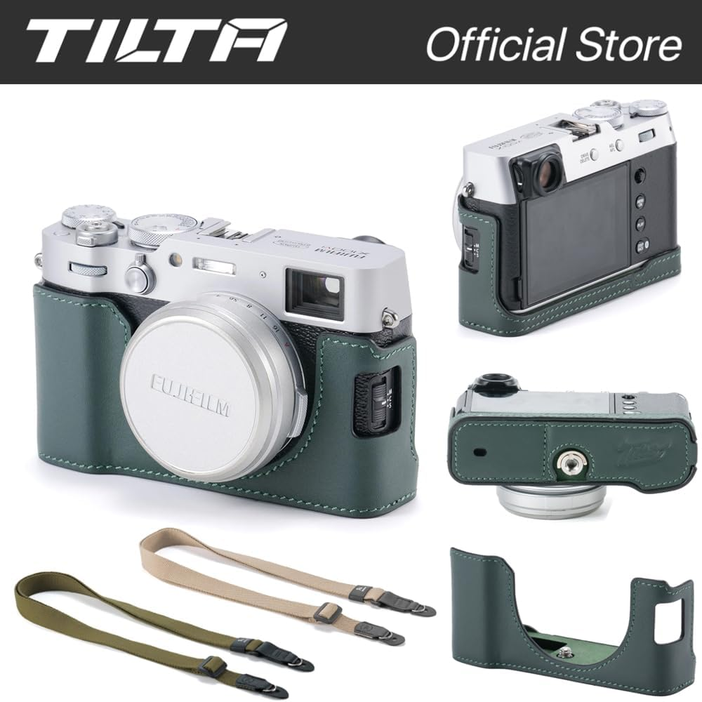 Tilta X100VI Leather Camera Case Compatible with X100VI 1/4"-20 Thread - Green TA-T70-LCC-GN image number 5