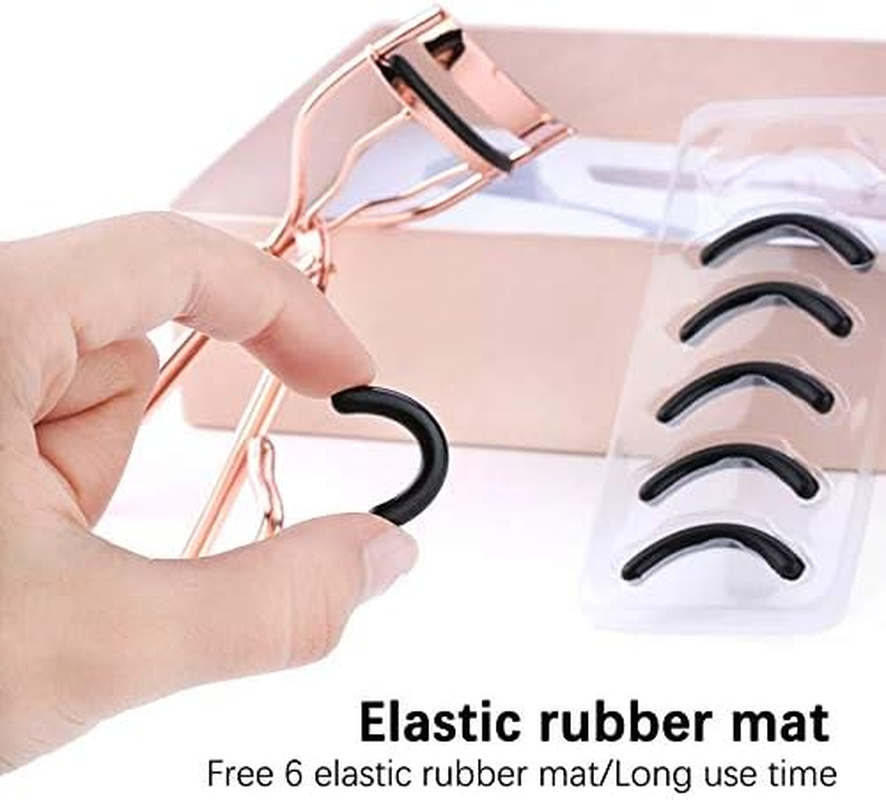 EIAKE 2PCS Eyelash Curler Kits with Eyebrow Brush Eyelashes Curling Applicator Extension Sets Eye Lash Curler Makeup Tools for Women (Eyelash Curler +Eyebrow Brush, Rose Golden) image number 6