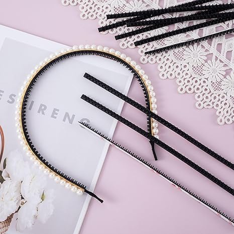 20Pcs Anti-Slip Headband Teeth Strip,Anti Slip Strips Bands Headbands,Anti Slip Strap Band Strip Headband Teeth Strip,Anti-Slip Rubber Teeth Gripper Strip,Black Plastic Headband Anti-Slip Teeth Strip image number 3