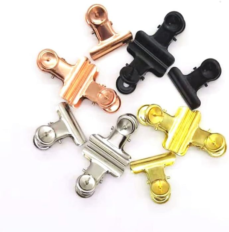 Push Pin Clips, 40 Pcs Metal Bulldog Clips with Thumb Tacks for Using on Cork Boards Bulletin Boards and Photo Walls, Home School and Office (Silver)