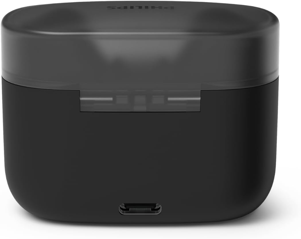 Philips T2000 True Wireless Earbuds, Bluetooth 5.4 Headphones with 4-Mic Clear Calls, Dynamic Bass Boost, 32H Playtime, USB-C Fast Charge, Water Resistant, Multipoint Connection, Touch Control &ndash; Black image number 2