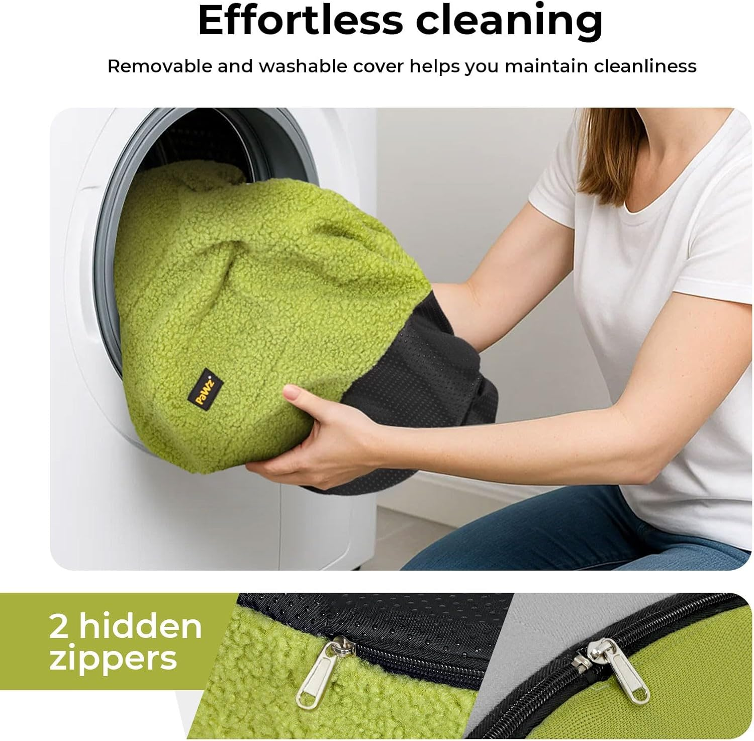 Pawz Orthopedic Dog Bed, Calming Donut Dog Bed,Pet Bed with Supportive Memory Foam,Machine Washable Dog Mat with Removable Cover,Anti-Slip,Waterproof Dog Bed Sofa for Extra Extra Large Dog(Green) image number 7