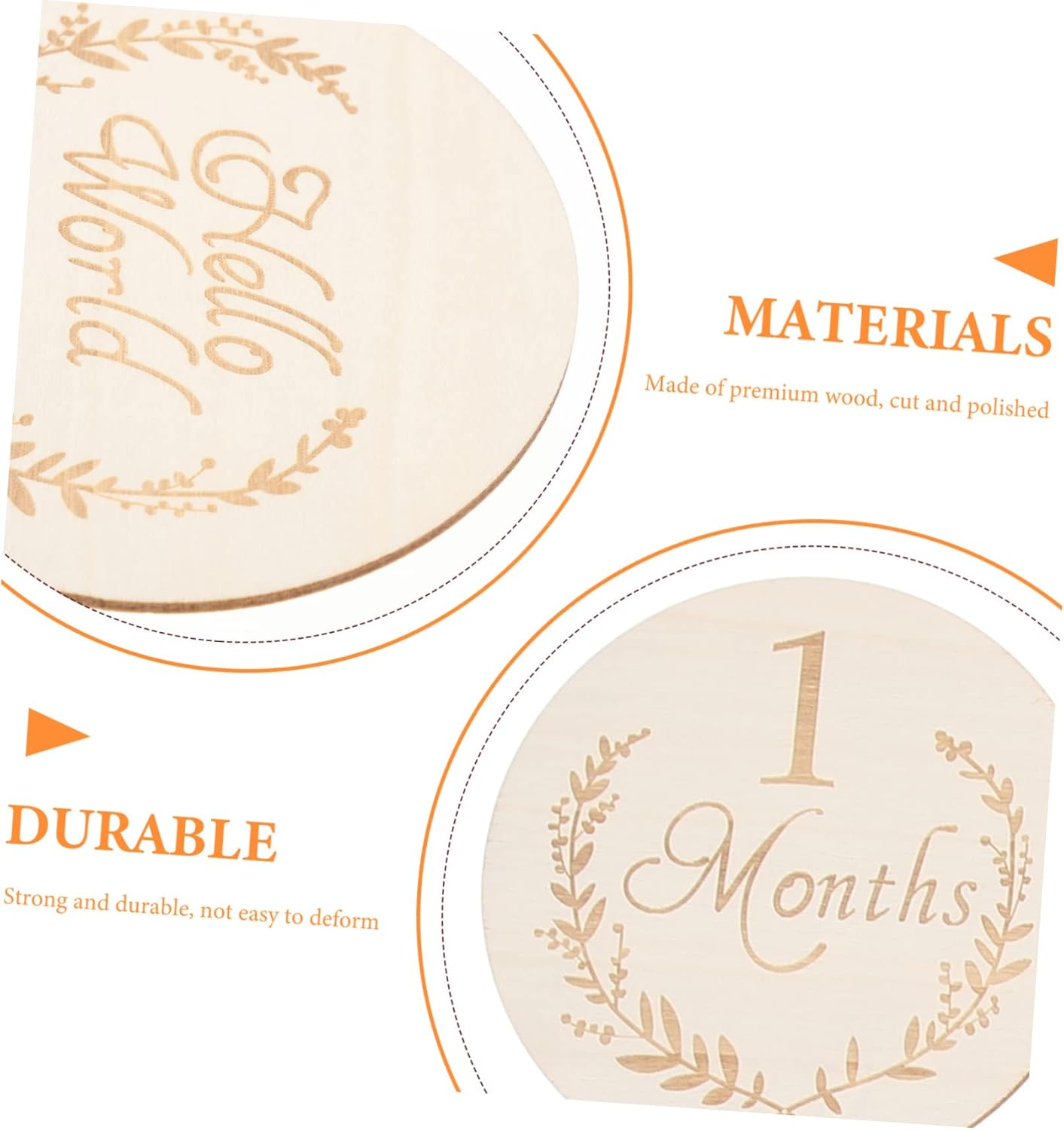 PHENOFICE 13Pcs Birthday Milestone Cards Wooden Growth Commemorative Photo Props image number 4