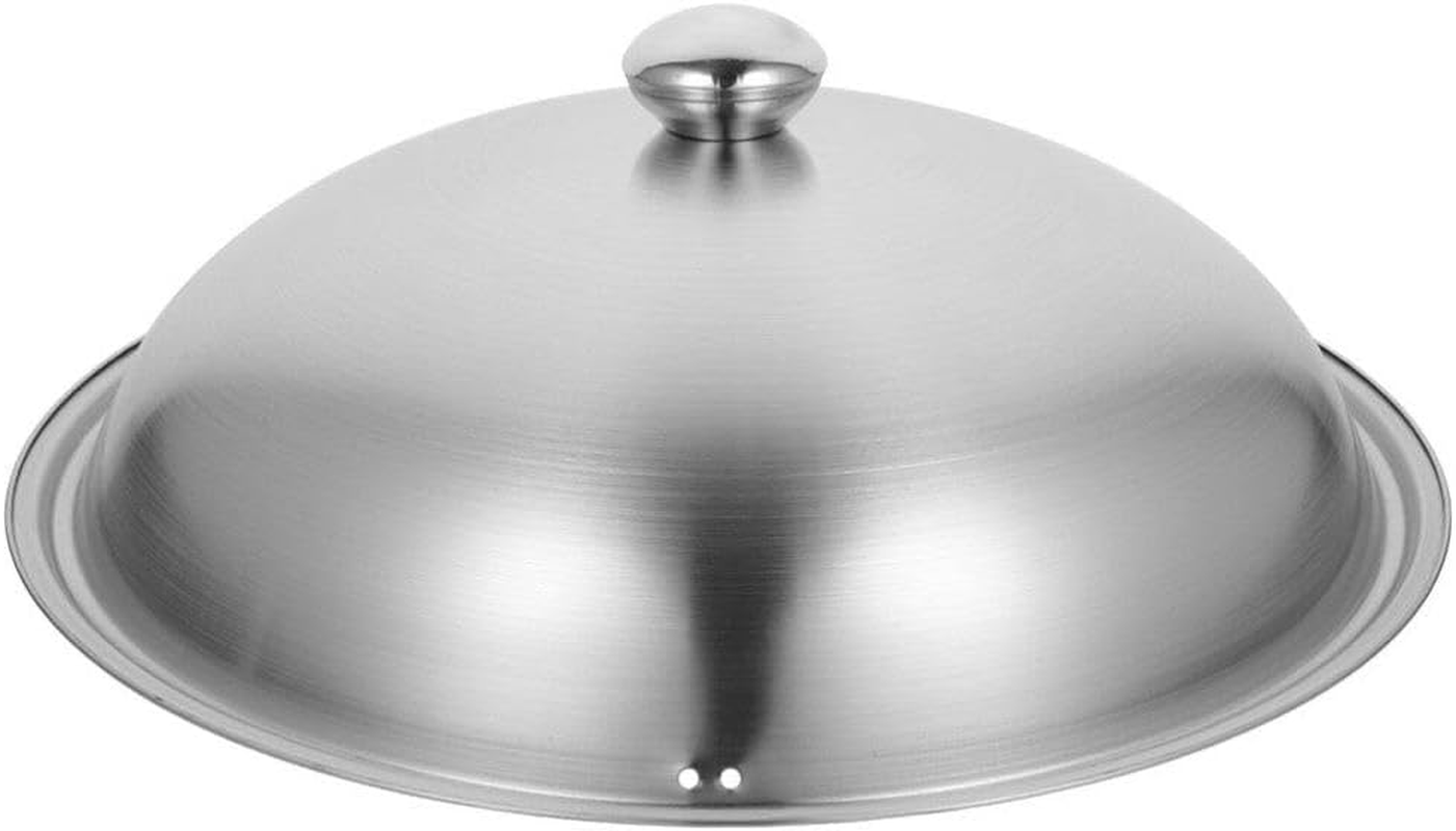 Luxshiny 12.6 Inch Stainless Steel Pot Lid Universal Pan Cover with Anti-Scald Handle for Wok Steamer Stockpot Kitchen Supplies image number 6