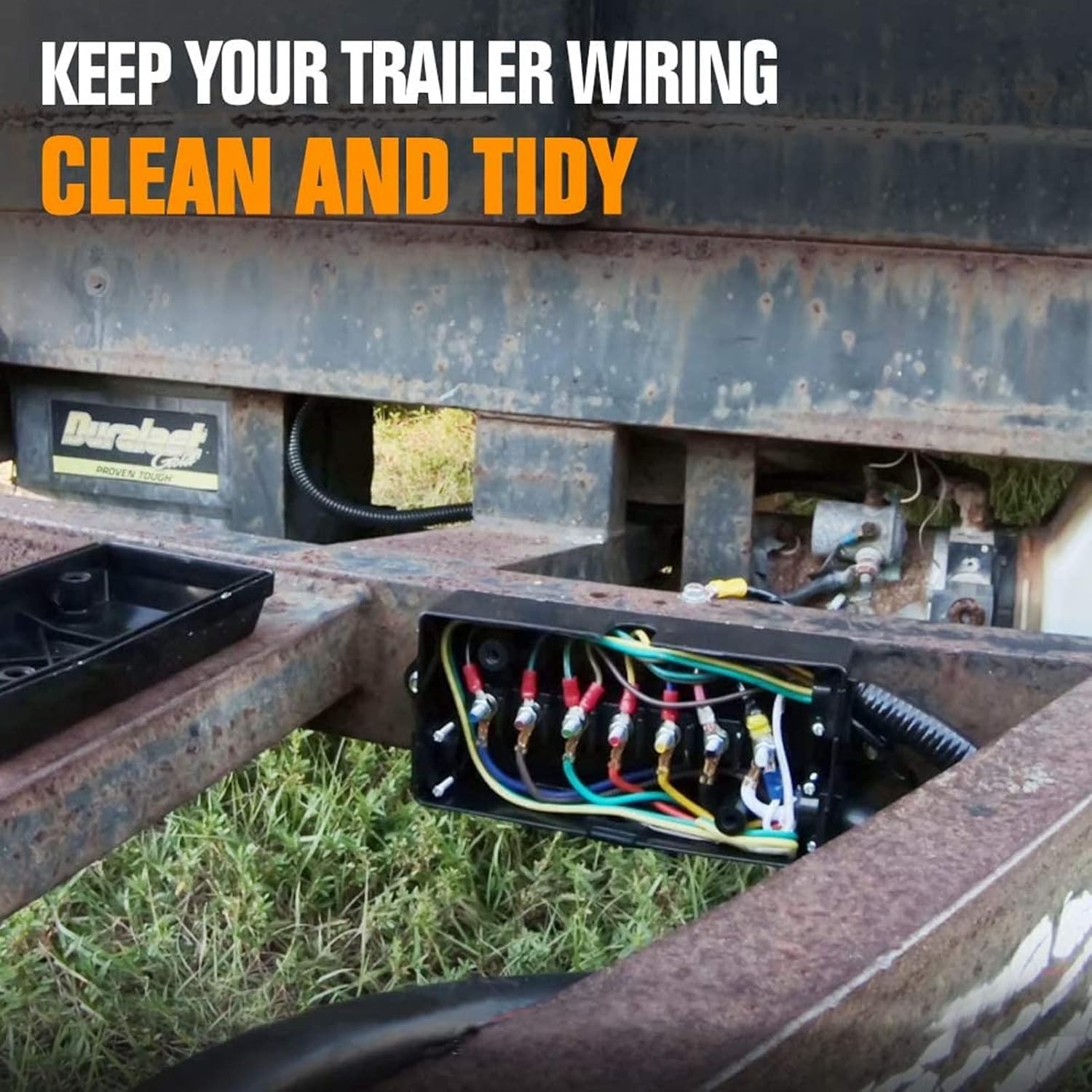 Trailer Junction Box, 7 Way Waterproof ABS Distribution Block Box Terminal Connector Extension Cable Connectors Box for Trailers, Boats, Dining Cars image number 6