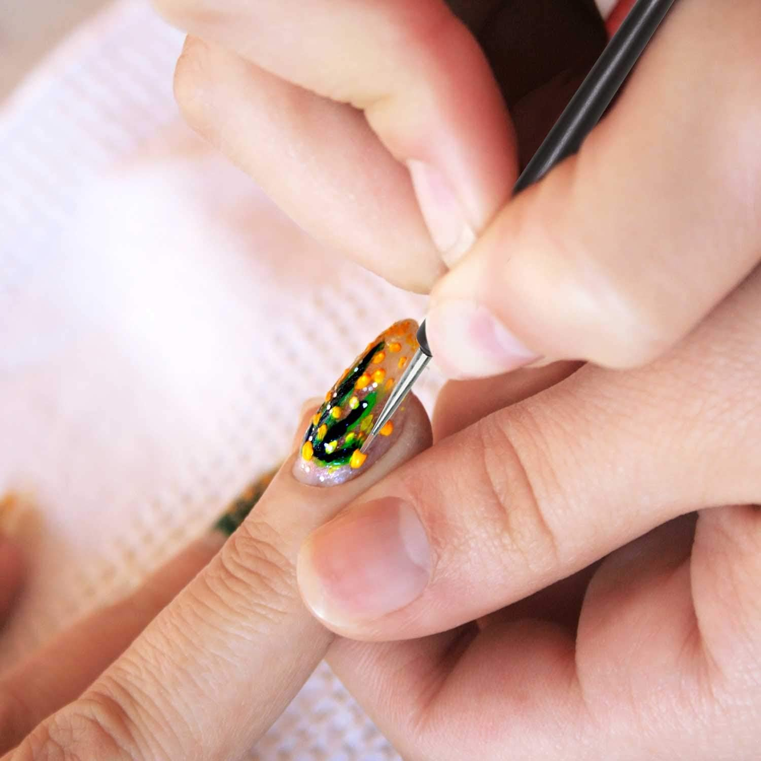 TRIXES 3 X Tiny Gel Acrylic Nail Art Tips Salon Drawing Pen Brush Painting Tool image number 3