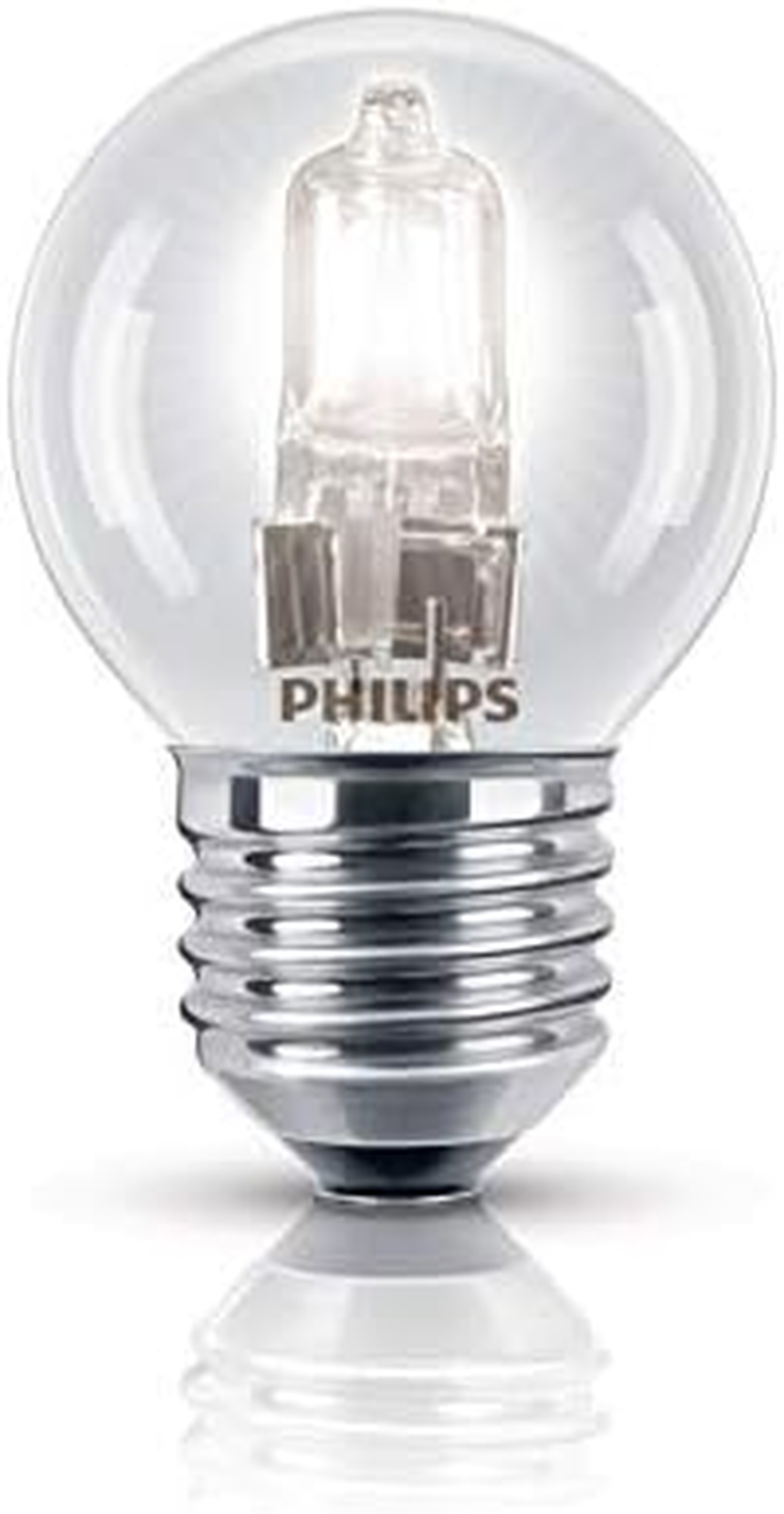 3Pack Philips 28W G45 (E27) Edison Screw (ES) ECO Halogen Dimmable Golf Ball/Mini Globe Light Bulb, 28Watt Equivalent to 40Watt, 2000 Hours Long Life Halogen Light Bulbs, 346 Lumens Output.