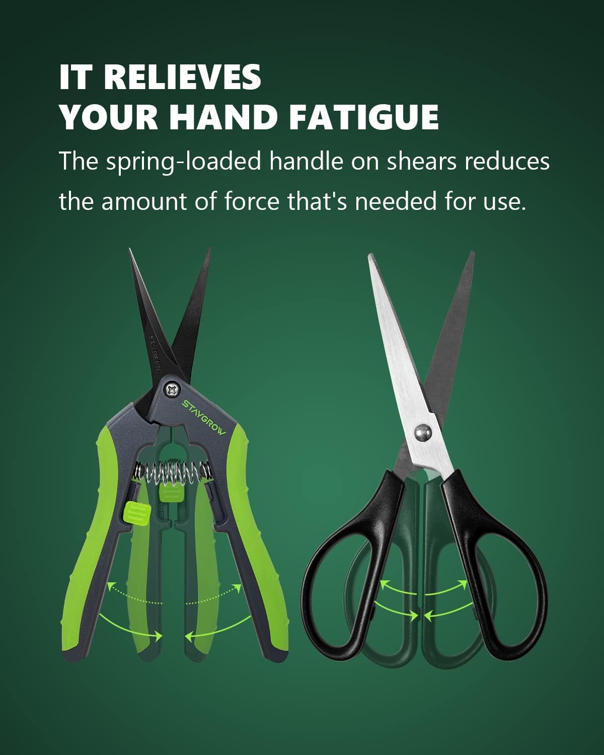 STAYGROW Secateurs 165 Mm with Curved Steel Blades, Locking Handle, Trimming Scissors for Branches, Flowers, Fruits, Plants, Bonsai image number 5