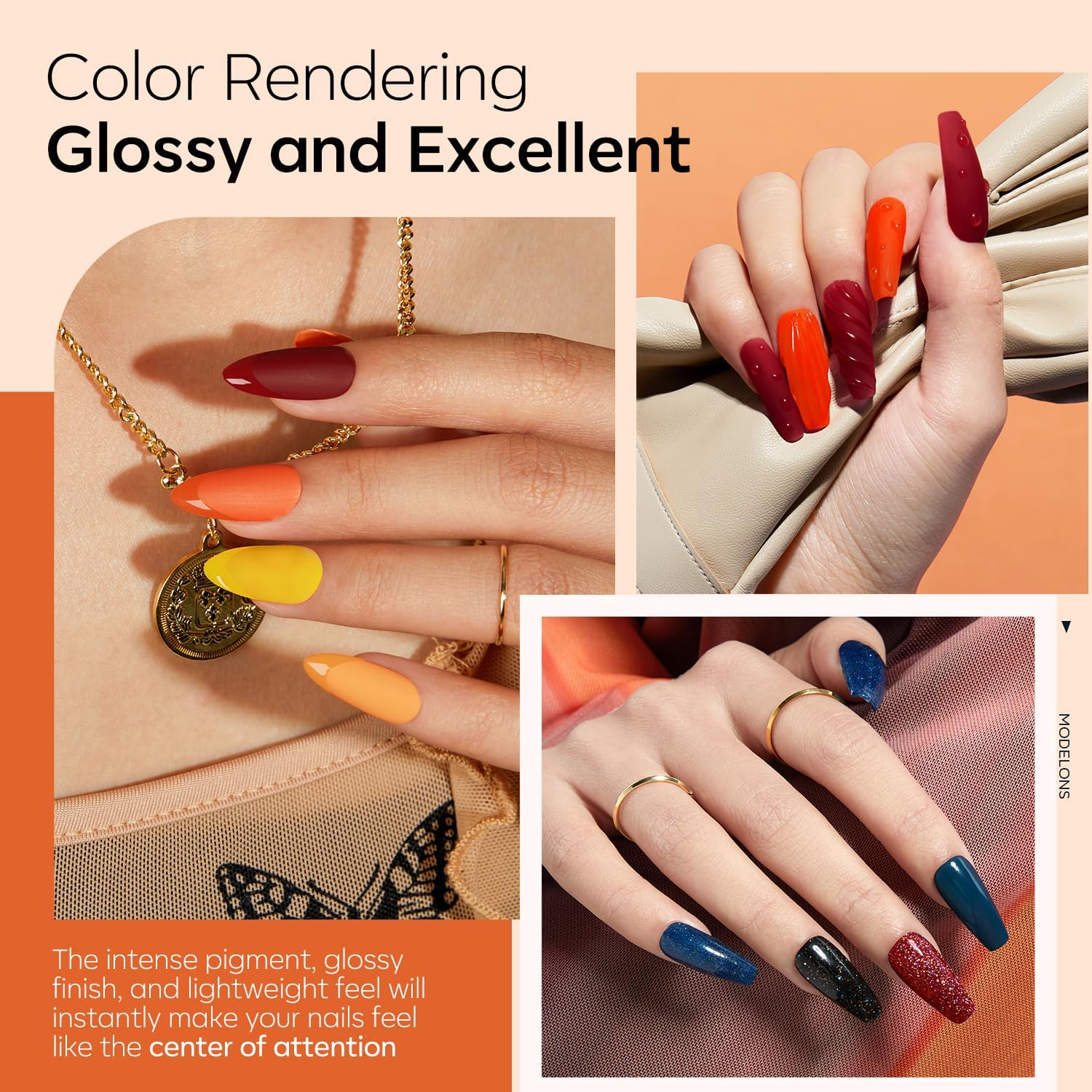 Modelones Christmas Dip Powder Nail Kit, 20 Colors Red Green Orange Dipping Powder Liquid Set Base&Top Activator for French Nail Art Salon DIY Kit image number 1