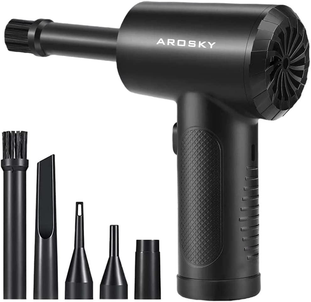 AROSKY Air Duster, Rechargeable Cordless Air Duster - No Canned Air Duster - Replace Air Can Reusable Electric Compressed Air Duster for Computer, Keyboard, Electronics, Home, Office, Car Cleaning image number 5