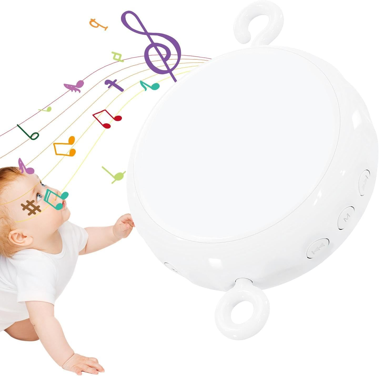 Kid Mobile Music Box Rotating | 3 Modes Portable Kid Sound Machine | 24 Piano Lullabies Auto Kid Music Box, Volume Control Musical Mobile Rotary Music Box for Girls, Boys In image number 1