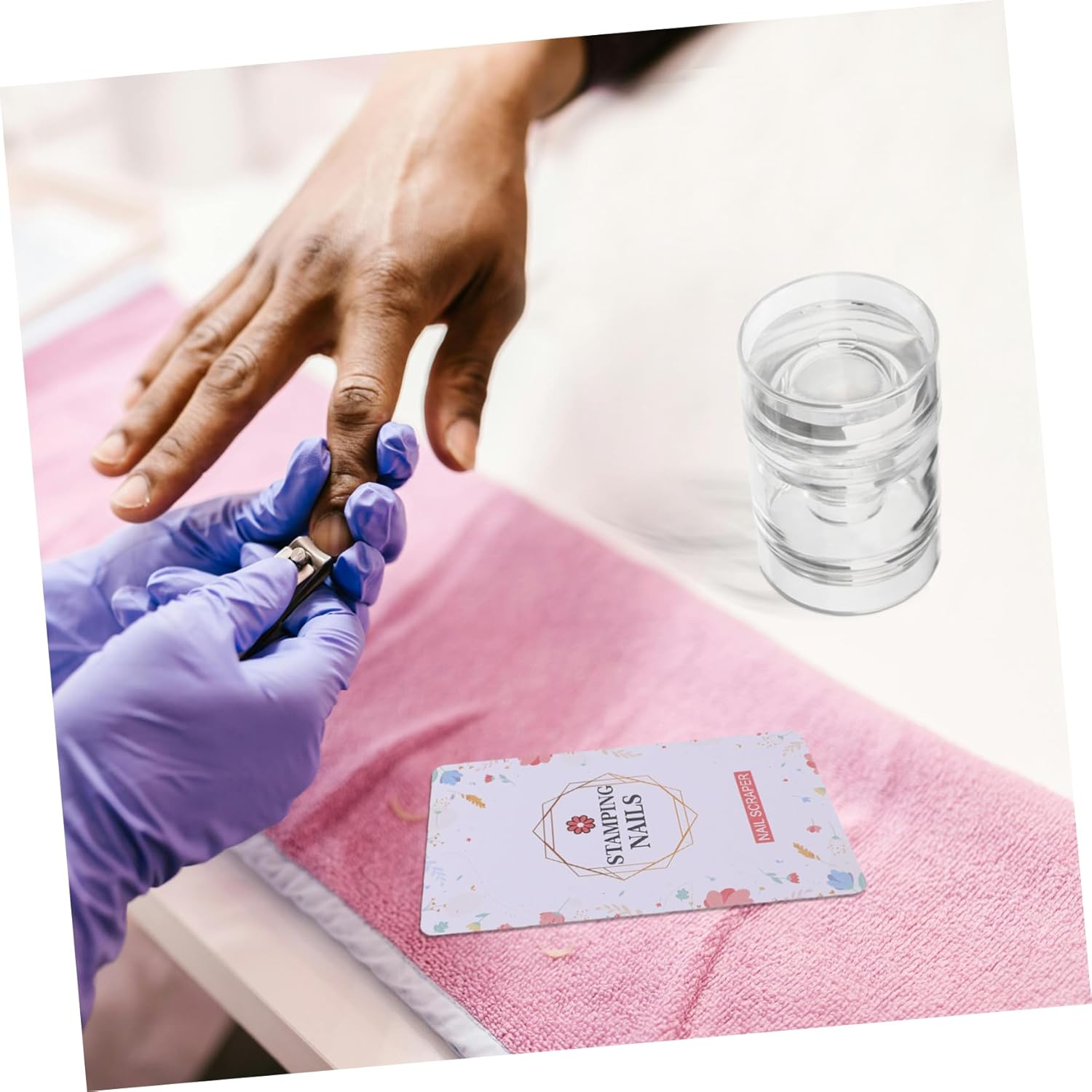 SOESFOUFU 2Pcs Nail Stamping Silicone Stamper Transparent French Tip Manicure Tool Portable Soft Jelly Printer for DIY Nail Art Salon Use