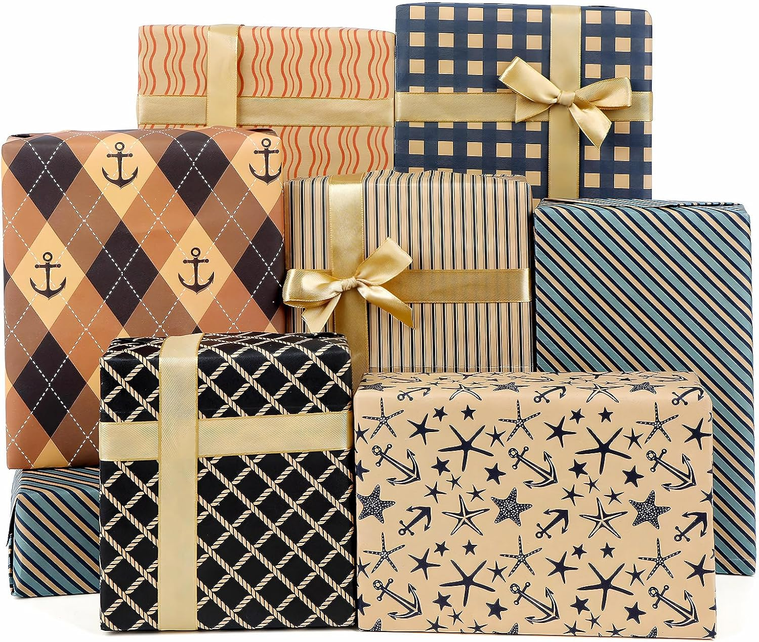 ZCOINS 6 Sheets Aurora Rainbow Gradient Wrapping Paper 70 X 50CM with Pink Ribbons ＆ Sticker, Pink Purple Dreamy Rainbow Starry Sky & Aurora Wrapping Paper Valentines Day Mothers Day Girls Women Gifts