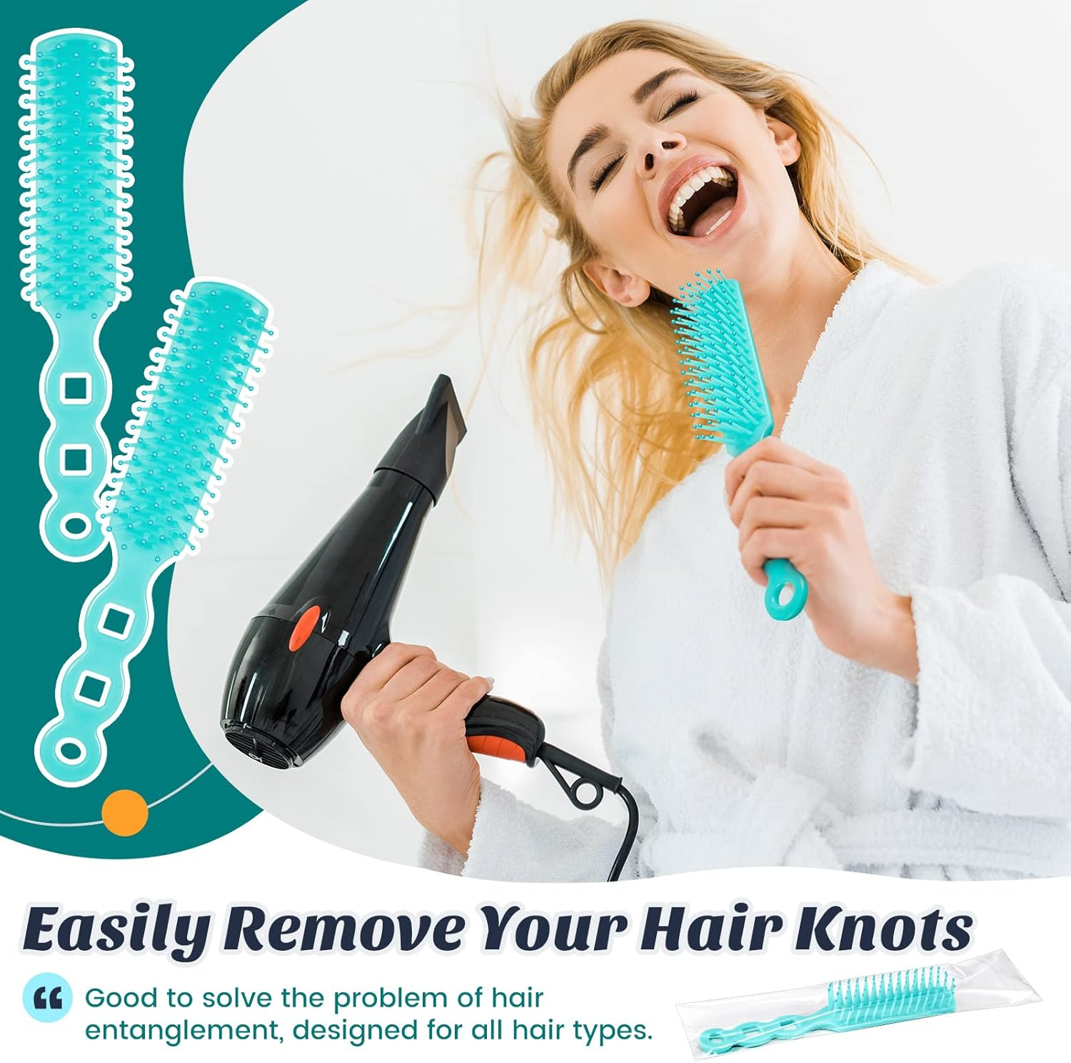 Lauwell 72 Pcs Hair Brushes in Bulk for Homeless, Hair Brush Bulk Nylon Bristles Brush Vent Hair Brush for Curly Wavy Hair Blow Drying Separating Styling Detangling Suitable for Travel Shelter Hotel image number 1