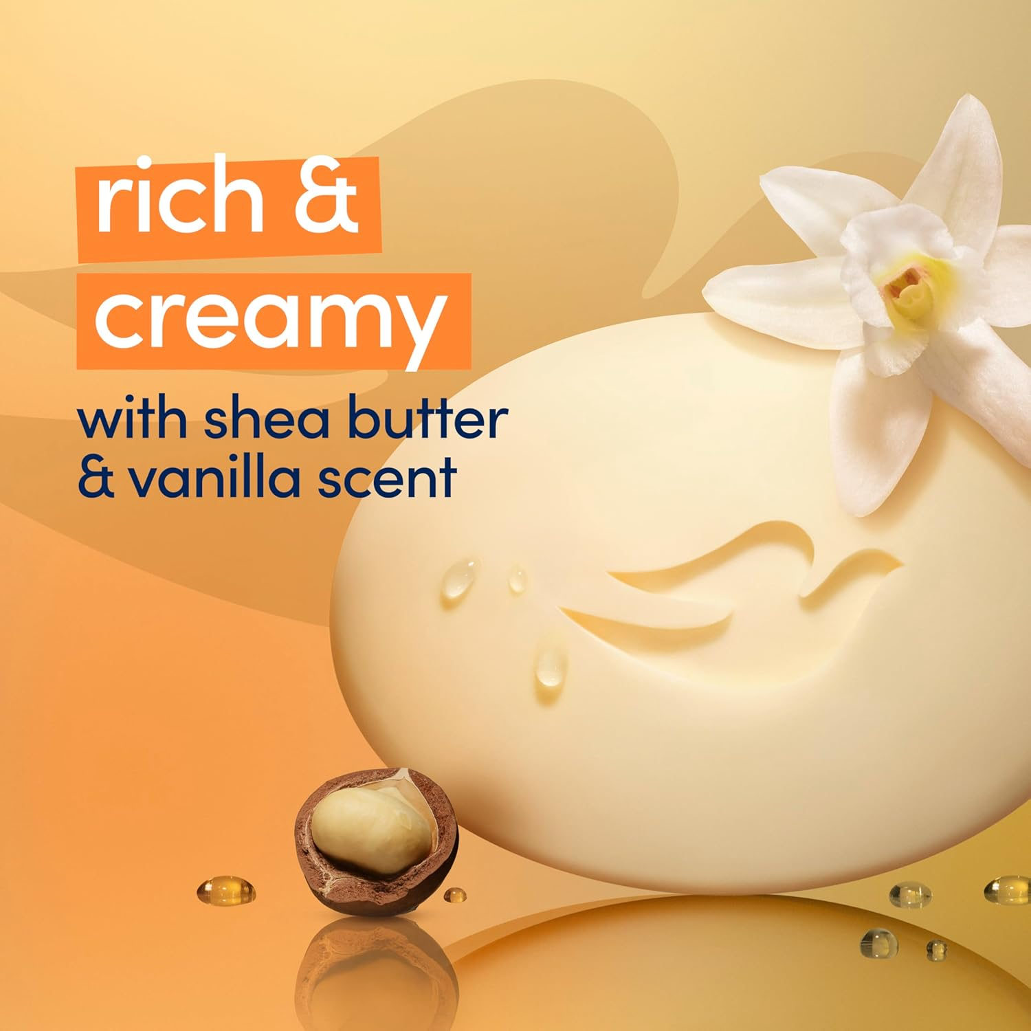 Dove Beauty Bar Soap Shea Butter, 8 Count image number 1