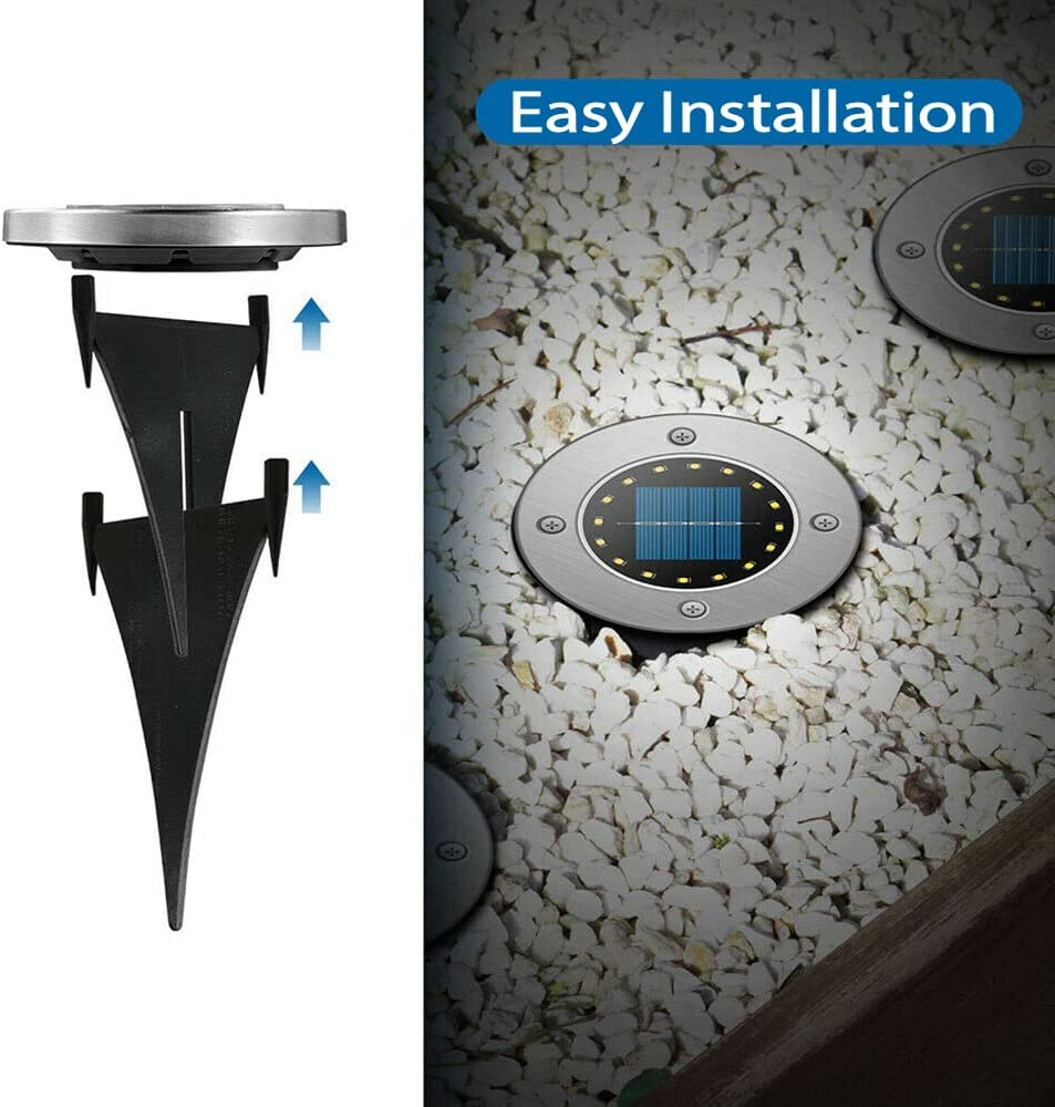 4/8/12 Solar Powered LED Buried Inground Recessed Light Garden Outdoor Deck Path (8X) - 12X image number 7
