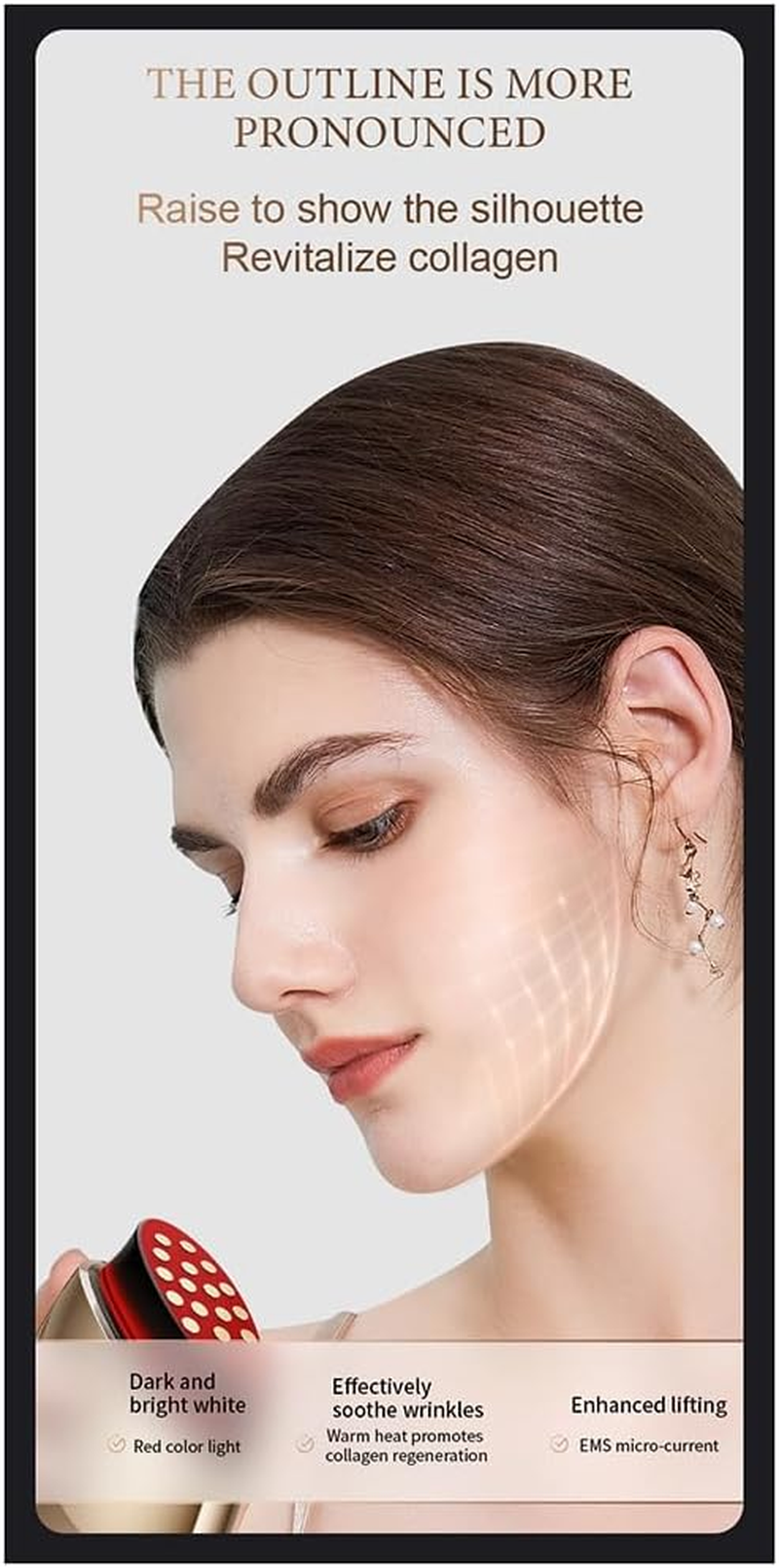 Domoi Radio Frequency Spa Machine Wrinkle Removal Skin Face Tightening Beauty Care Device Collagen Easy to Use Gold image number 4