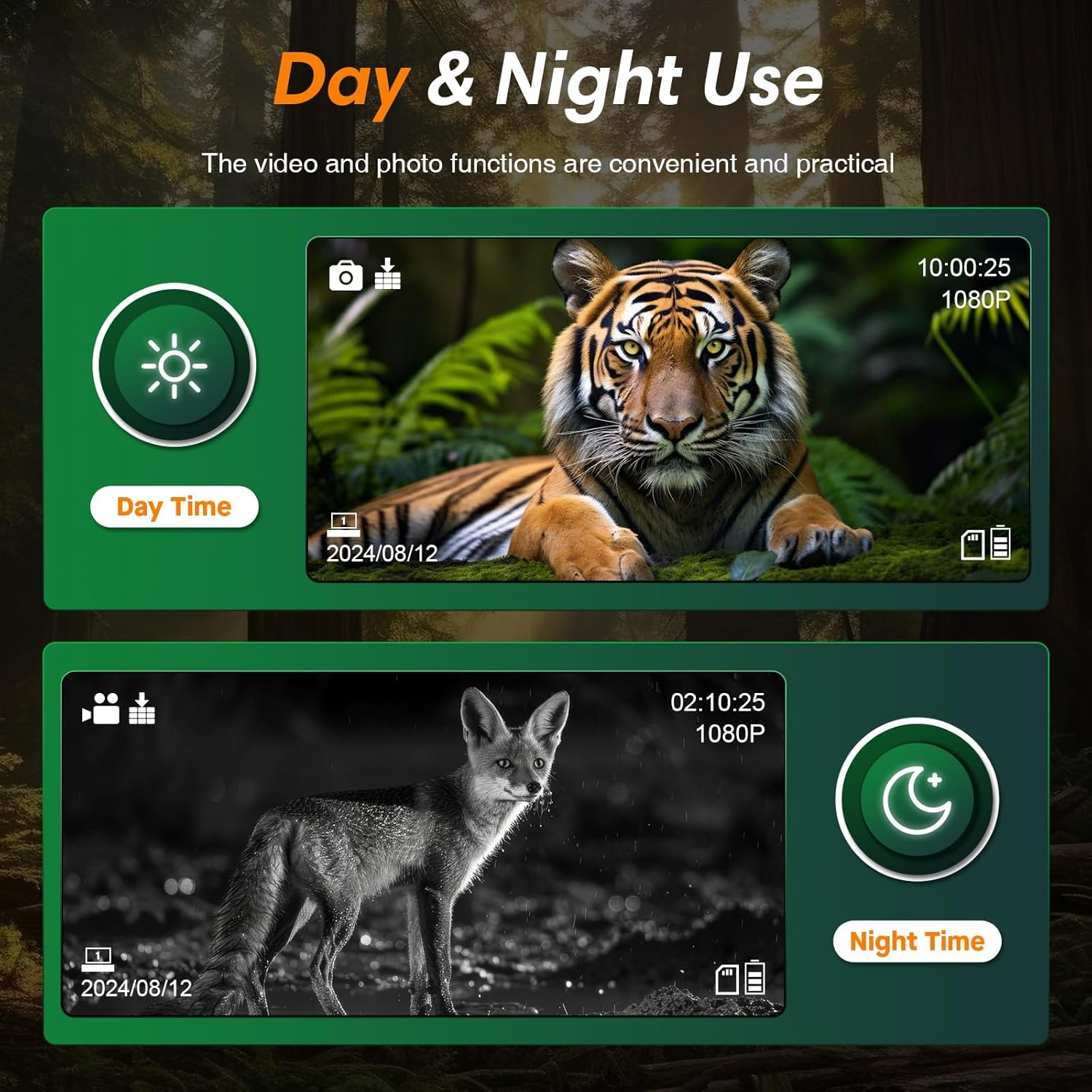 Night Vision Goggles Head Mounted for Adults,984Ft Rechargeable Infrared Digital Binoculars,5X Digital Zoom, Hands Free Night-Vision Goggles with 32GB TF Card, Photo & Video Capture,Head Strap image number 2