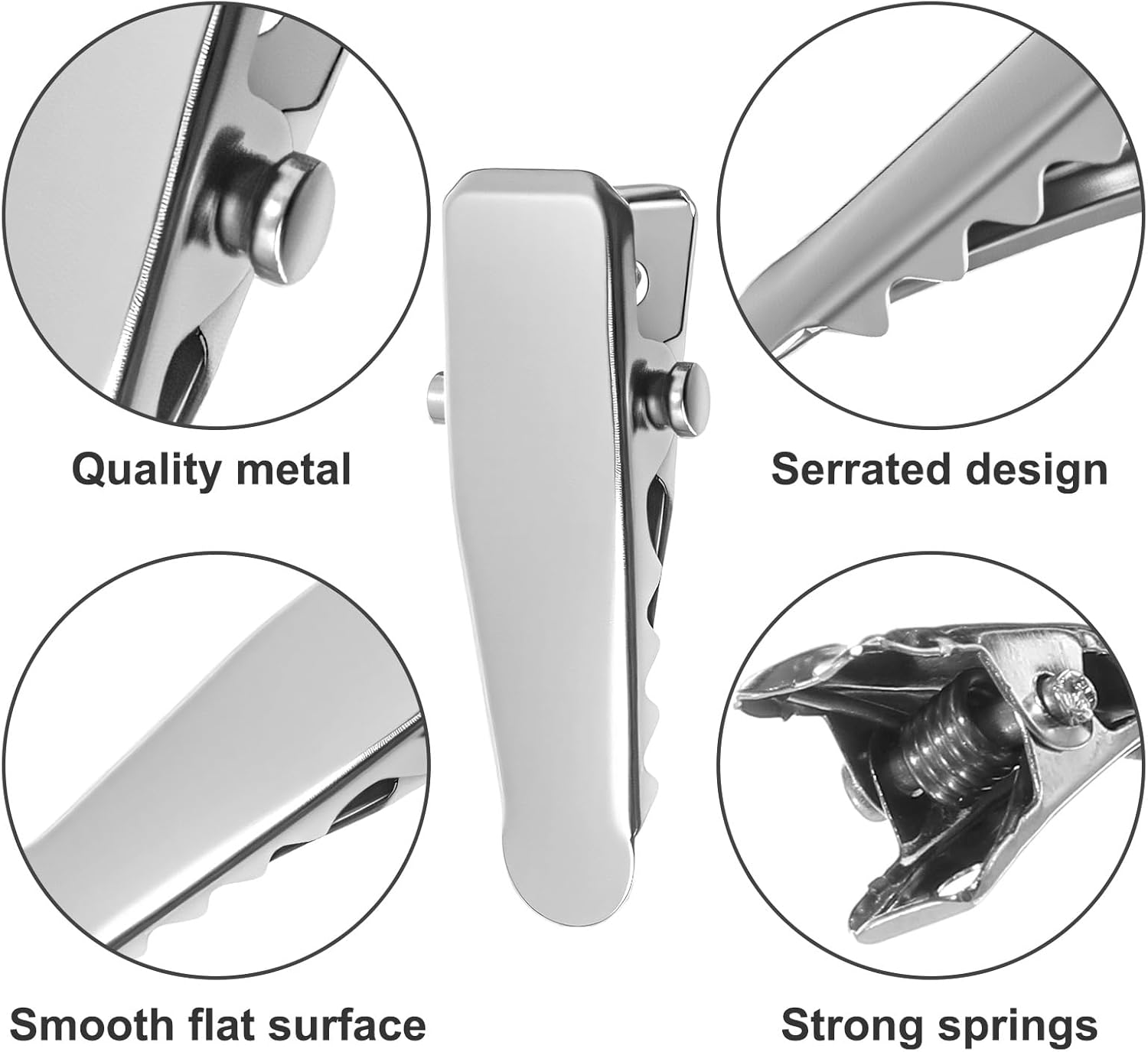 Pack of 80 Alligator Clips Silver Hair Clips Small Metal Hair Clip Hairdressing Alligator Clips Mini DIY Hairdressing Clip Crocodile Clip Hair Clips Women'S Clips for Hair Accessories Craft image number 3