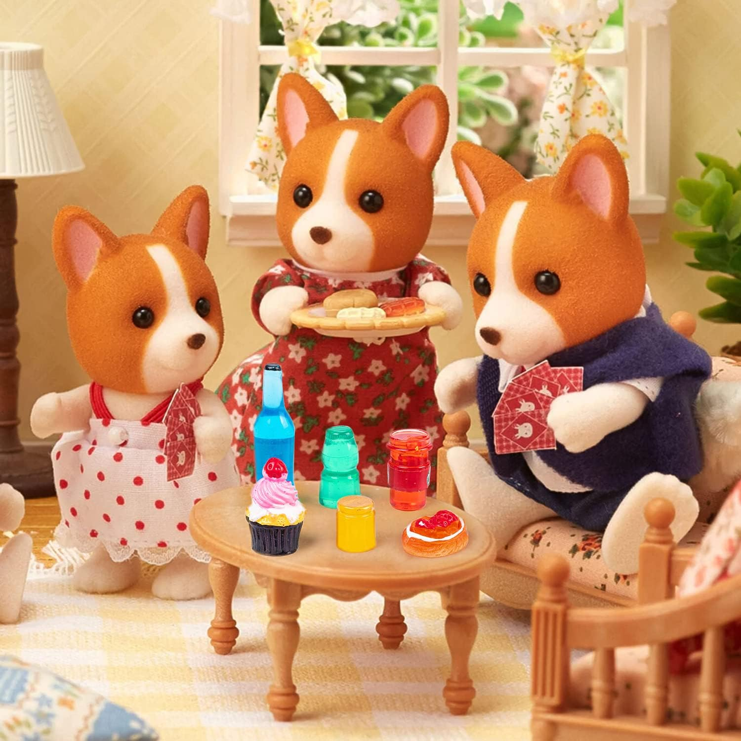 163 PCS Minitature Food Drink Bottles Toys, Mixed Resin Pretend Play Tiny Food Sets, Tableware Hamburg Cake Ice Cream Milk for Doll House Decoration Kitchen Cooking Game (1:12) image number 6