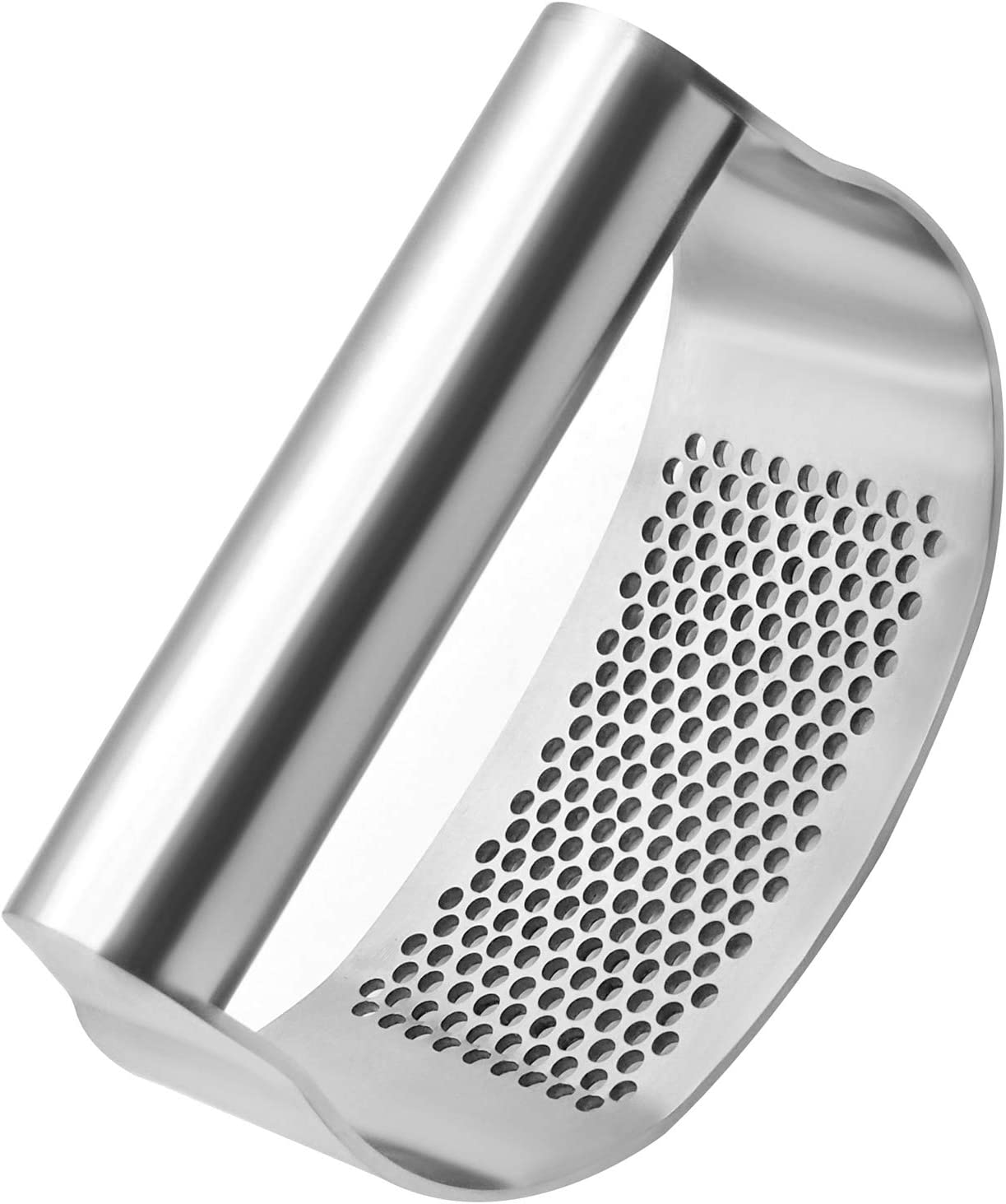 Garlic Press Rocker, Stainless Steel Garlic Crusher Garlic Mincer Presses and Ginger Press Squeezer with Silicone Tube Garlic Peeler Clean Brush,Dishwasher Safe Sturdy Kitchen Gadget Tools,Easy to Use image number 3