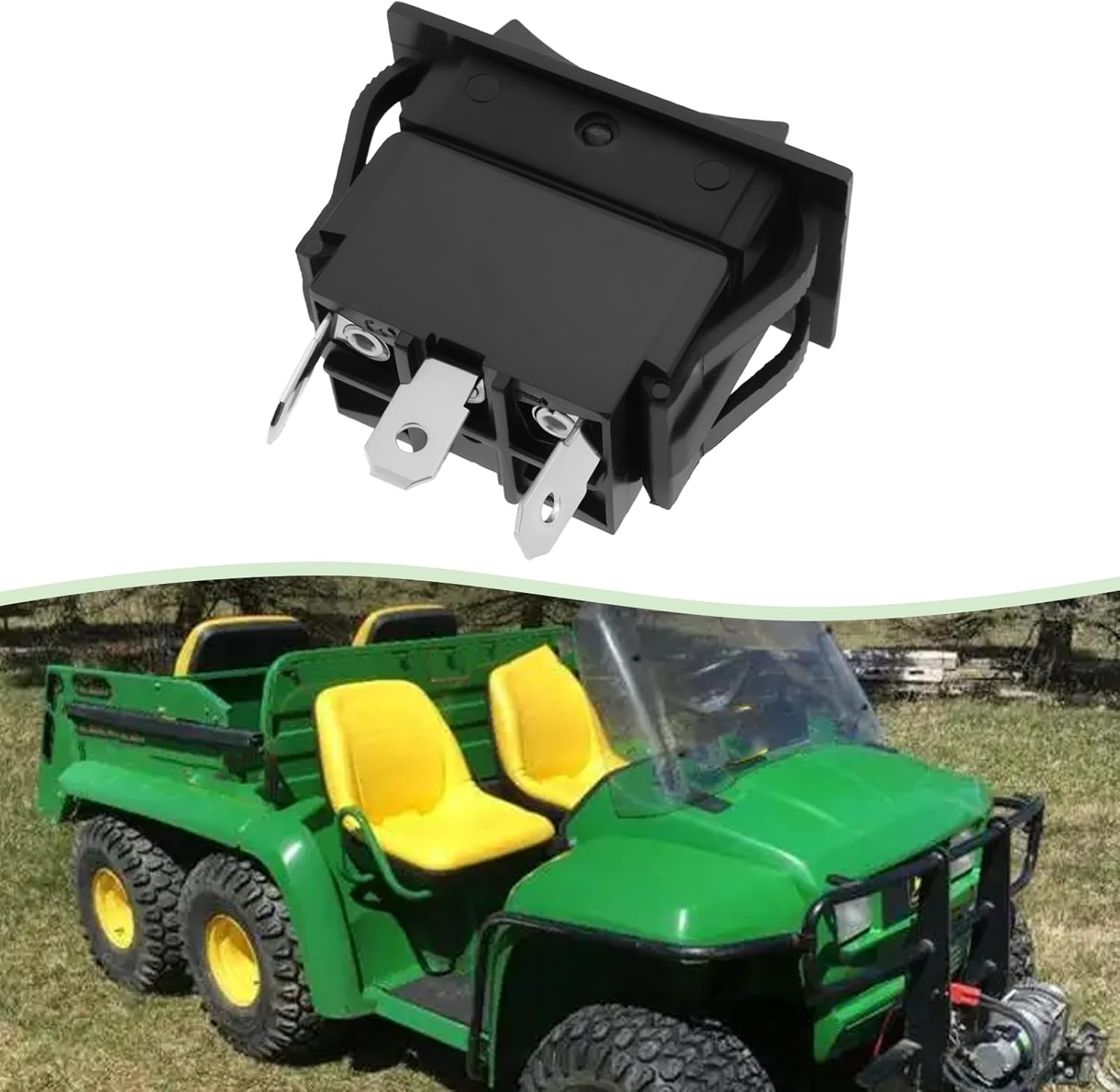 YINETTECH Hydaulic Bed Box Lift Toggle Rocker Switch AM116712 Compatible with John Deere Gator 1445 1735 850D 550 855D 625I 6X4 4X2 CS 825I 4X4 image number 5