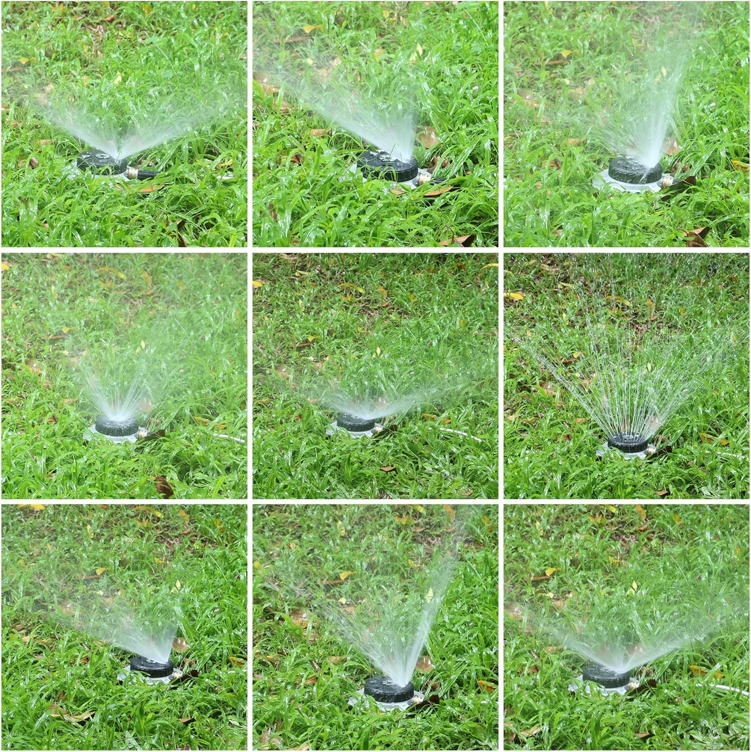 Metal 9-Pattern Turret Lawn Sprinkler, 9 Pattern Garden Sprinkler with Heavy-Duty Metal Base, Great for Small, Shaped, Medium-Sized Yard Areas, Coverage Area up to 1,022 Sq.Ft image number 1
