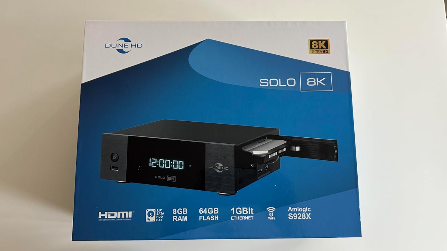 Dune HD Solo 8K, Media Player, Android TV Box, Dolb Visio, Atmo, S928X-K/J, Hd-Audio, HDMI, 2.1A, BT 5.2, Wifi6, 1Gbit, USB 3.0, 8GB / 64GB, 3.5 HDD Rack, Optical/Coaxial S/PDIF, 8Kp60, 4K, 1080P image number 3