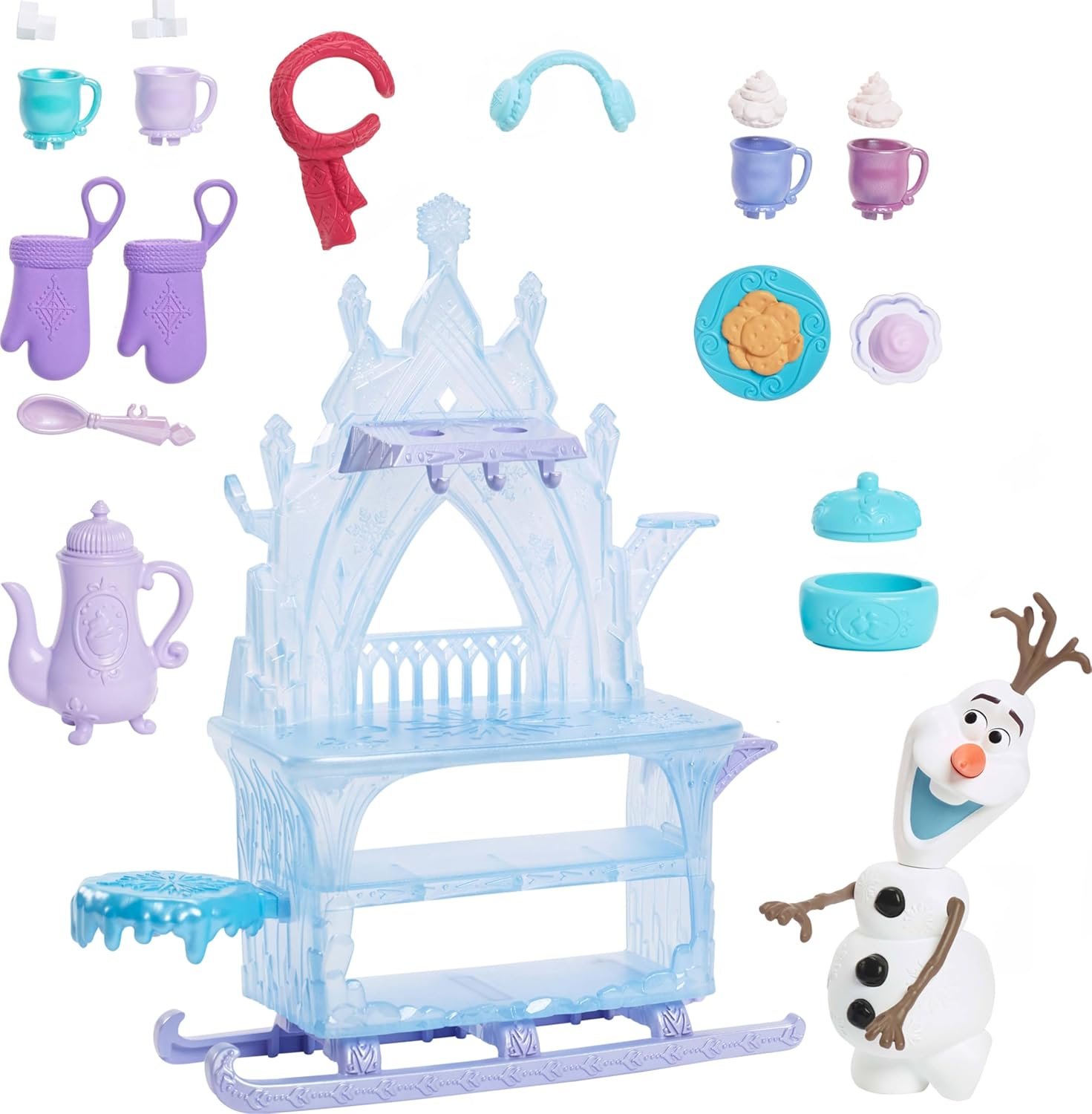 Mattel Disney Frozen Olaf Doll & Accessories, Treat Sled Playset with Olaf Doll, Treat Cart, Food & More Inspired by Frozen: Winter Festival image number 5