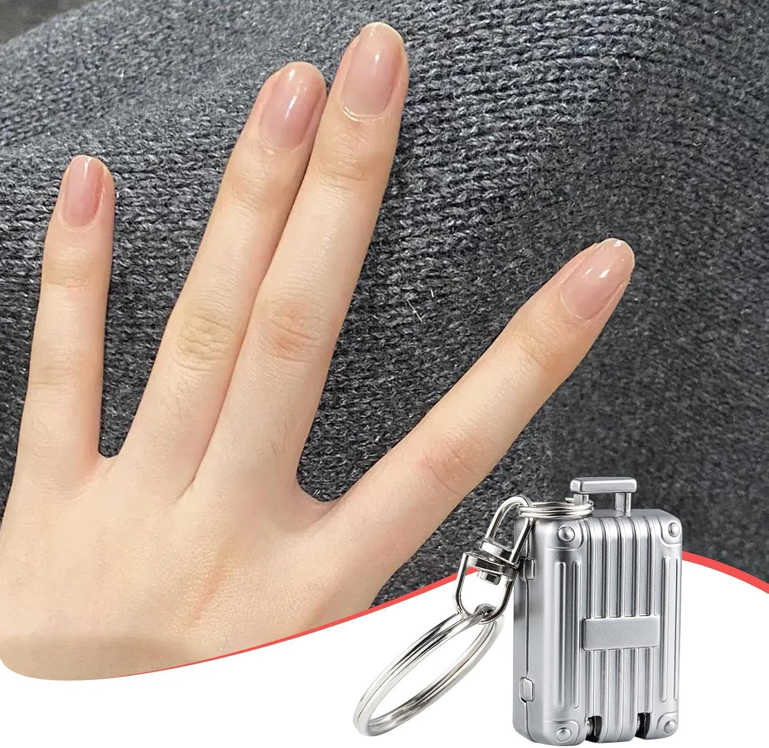 Nail Clipper Keychain | Suitcase-Shaped Keychain Nail Cutter Small,Women Fashion Accessory Manicure Trimmer for Polishing Nails for Travelling, Dormitory image number 6