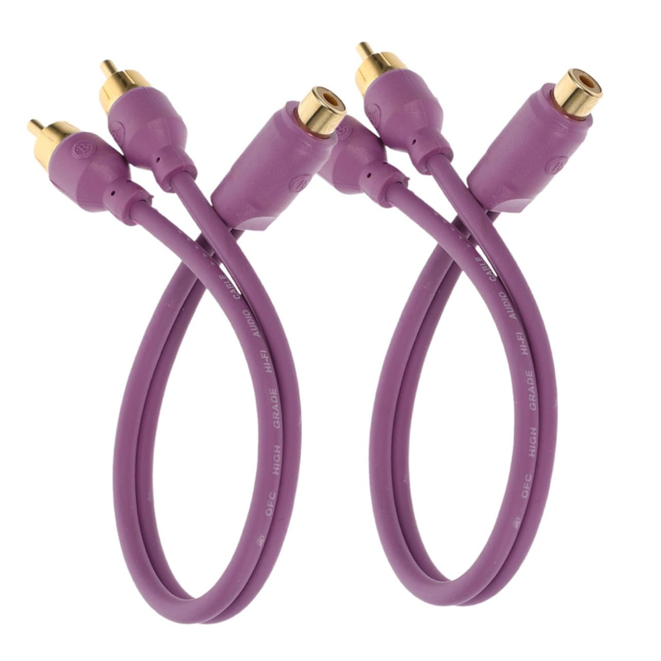 GLEAVI 2Pcs Car Audio RCA Y Splitter Cable Dual Male to Female Line Converter for Subwoofer Amplifier Home Theater and Car Audio System