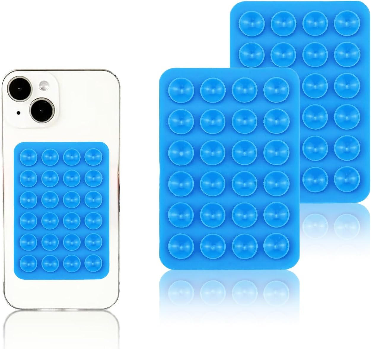 2PCS Silicon Suction Phone Case Mount,Hands-Free Mirror Shower Phone Holder, Tiktok Videos and Selfies，Silicon Adhesive Phone Stand Sticky for Cell Phone (Purple)