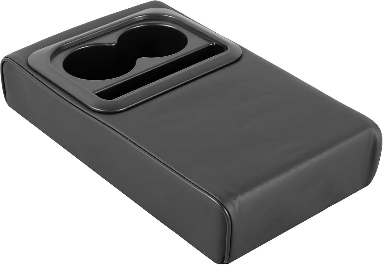 Abizarch Car Center Console Armrest Pillow, PU Leather Auto Armrest Cushion Box with Cup Holder and Phone Holder, Universal Car Armrest Cushion Anti-Scratch Pads for Sedan SUV ORV RV (Black) image number 5