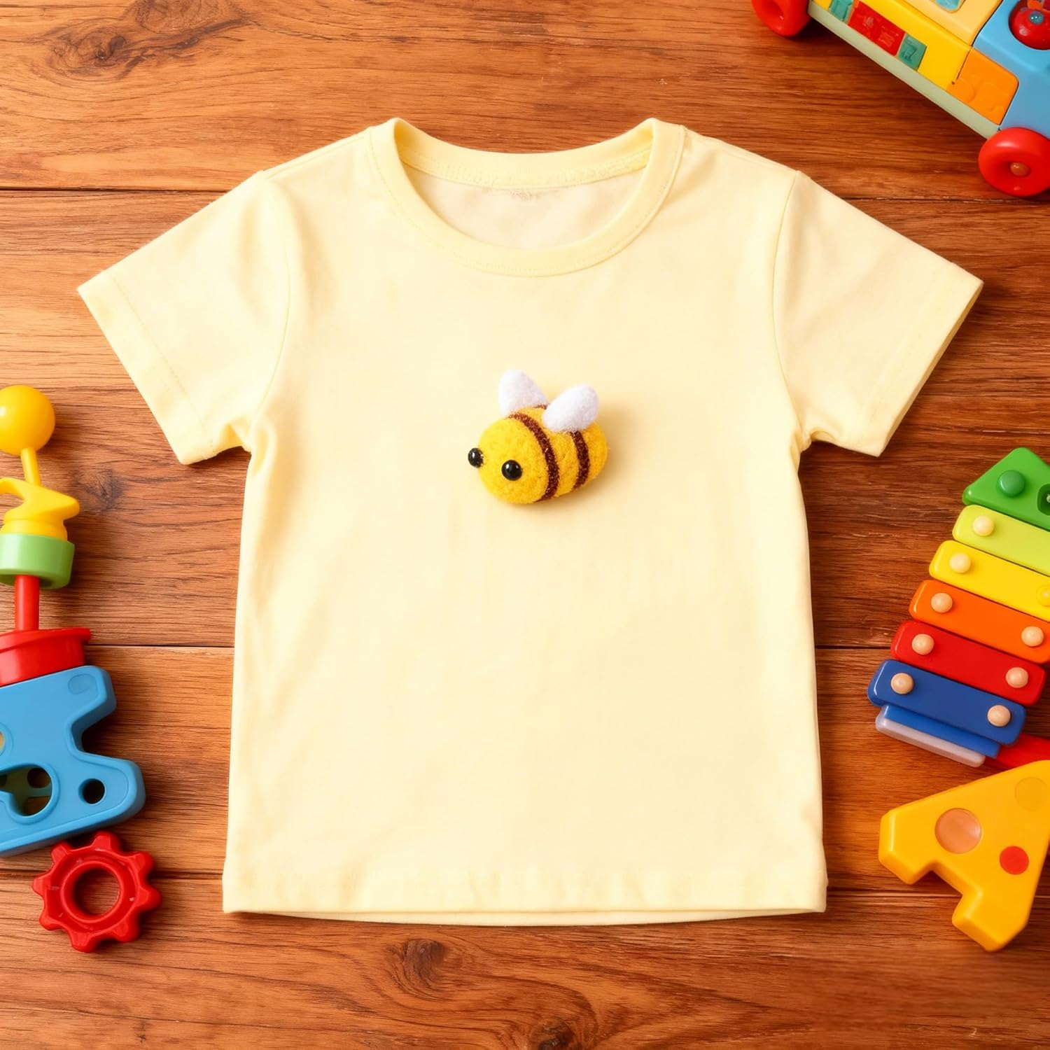 Toddmomy Felt Bee Accessories 25 Pcs Wool Felt Bees for DIY Crafts Clothes Hat Decorations Party Wall Decor Kids