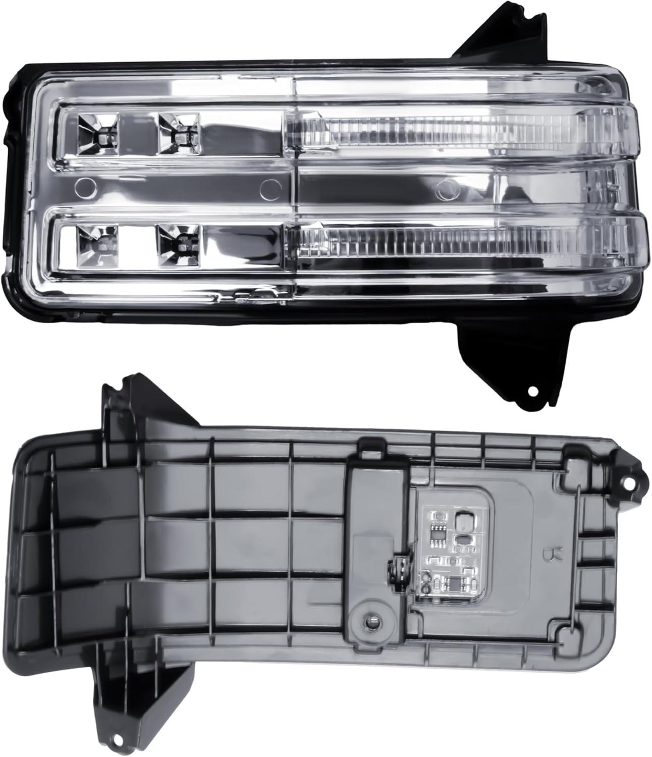 Replacement Passenger Right Side Door Towing Mirror Turn Signal Light Lamp Indicator with DRL for Chevrolet Silverado GMC Sierra 1500 2500HD 3500HD from 2019 to 2024