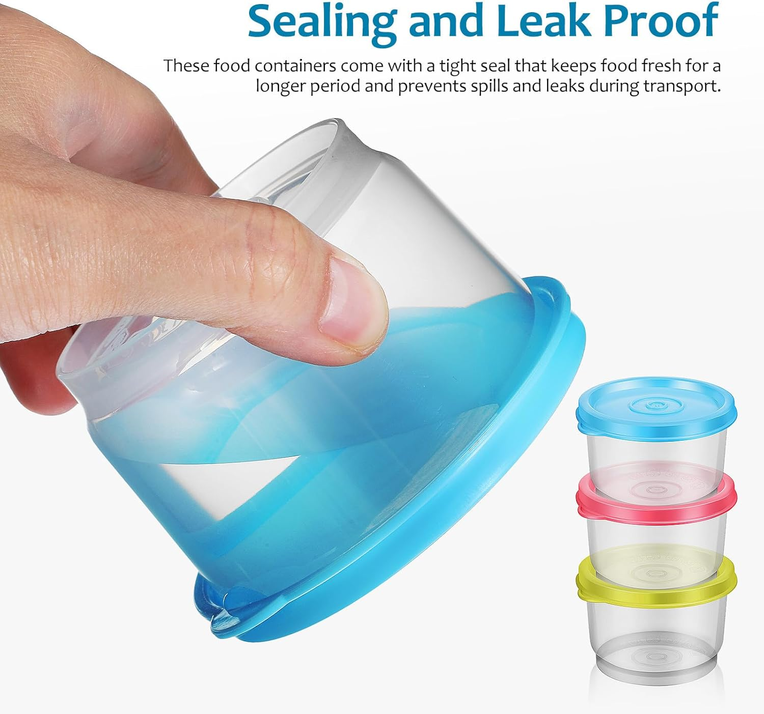 LALADEFIEE 6Pcs Small Food Storage Containers 160Ml, Multi-Color Plastic Snack Boxes with Lids, Refrigerator Organizer and Sealing Preservation Containers for Picnic and Fridge Use image number 3