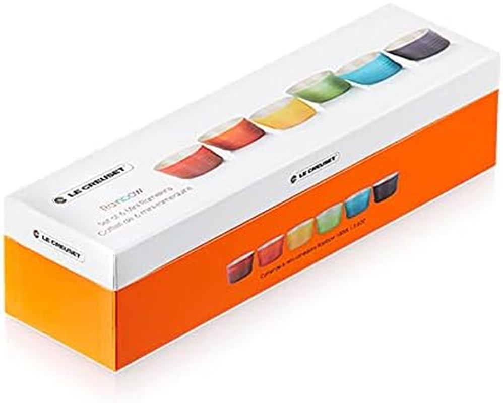 Le Creuset Set of 6 Mini Rainbow Ramekin, Stoneware,Rainbow, 100 Ml image number 5