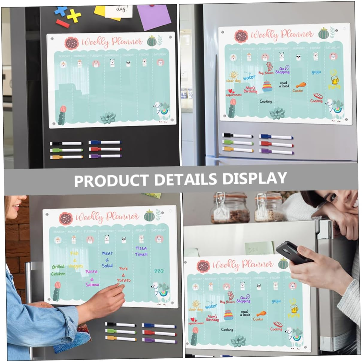 NUOBESTY Magnetic Fridge Board Dry Erase To-Do List Daily Schedule Message Board image number 4