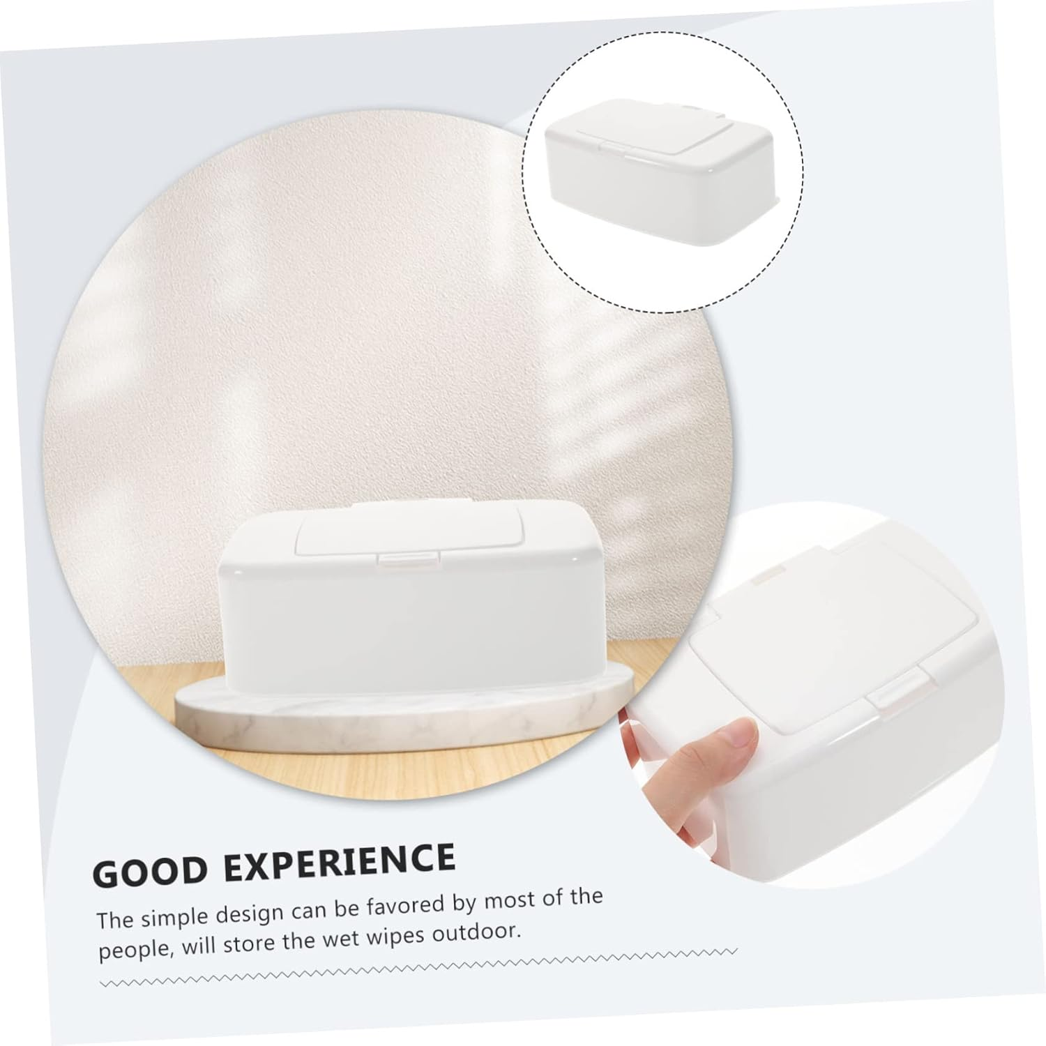 LABRIMP Refillable Wet Tissue Dispenser Box Compact Wipe Holder with Cover for Home Travel Lightweight Organizer for Room Kitchen Living Room Bathroom Practical Decorative image number 6