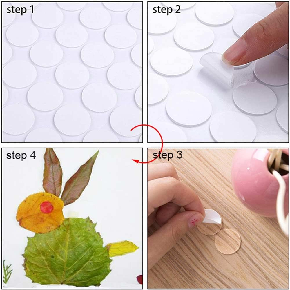 KLHCDUO 300Pcs Clear Glue Point Dots Double-Sided Stickers, Removable round Reusable No Traces Mounting Glue Tape for Balloons Party or Wedding Decoration, DIY Scrapbooking (20Mm)