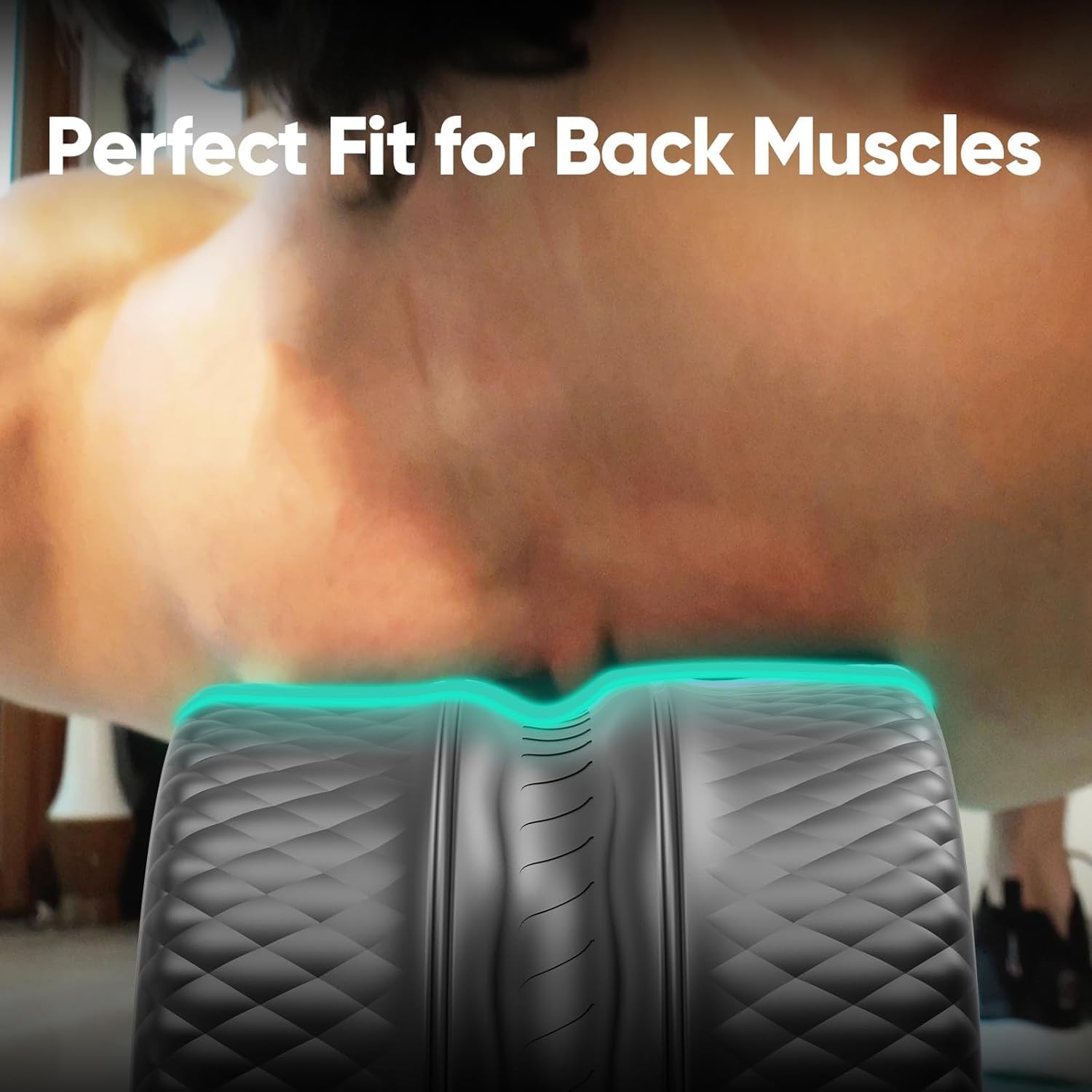 PTEROMYS Back Stretcher Foam Roller for Neck Deep Tissue Massage Physical Therapy,Yoga Wheel for Back Pain Relife Deep Tissue Massage (3-Piece) (Black)