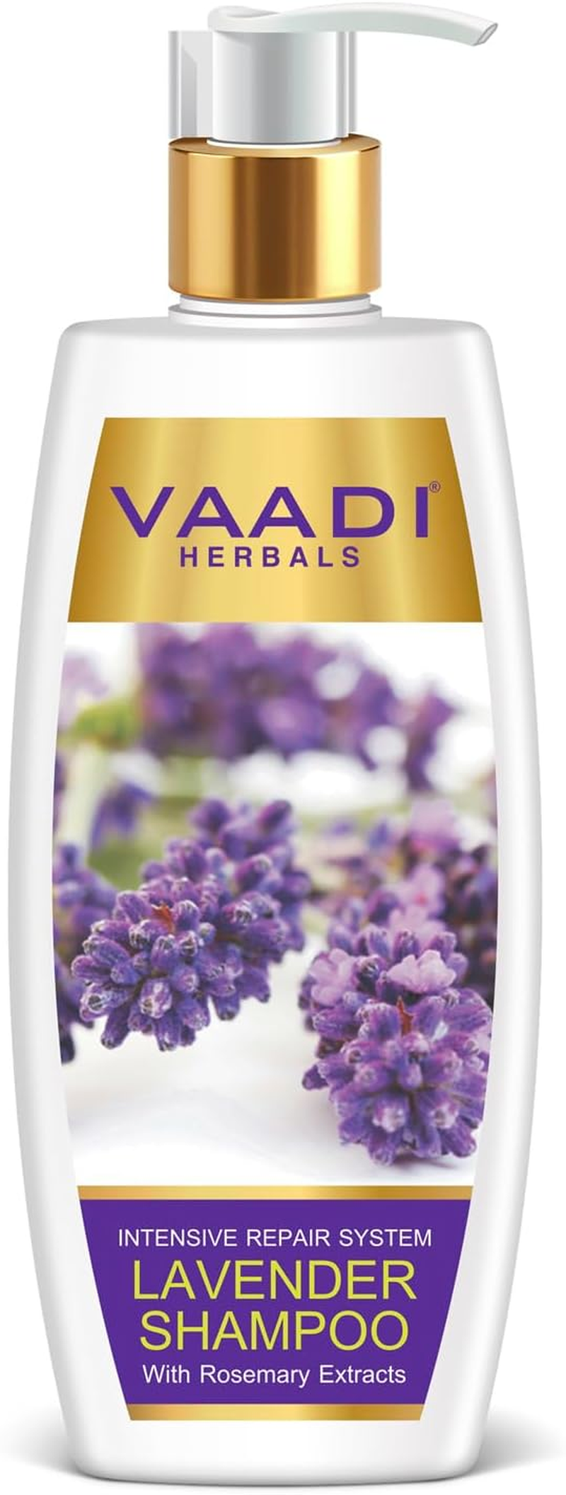 Vaadi Herbals Organic Shampoo Lavender Shampoo with Rosemary Extract-Intensive Repair System - ANTI-DANDRUFF SHAMPOO - Hair Fall and Damage Control Shampoo - All Natural Herbal Shampoo - Paraben Free - Sulfate Free - Scalp Therapy - Moisture Therapy - All Hair Types - 350 Ml image number 3