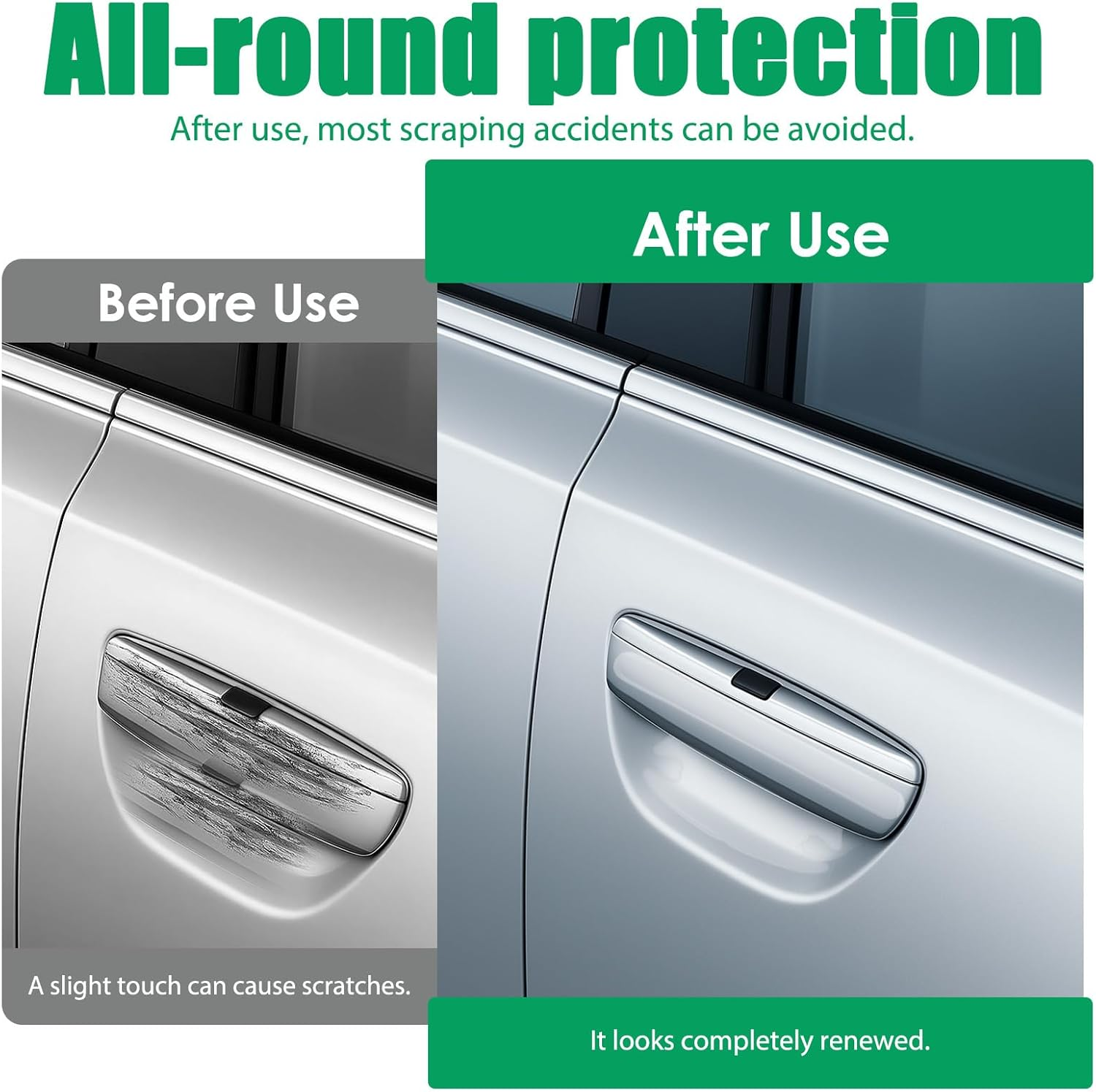 16 Pcs Car Door Handle Scratch Protector, Universal Transparent Guard Stickers anti Wear, Invisible Accessories for Car Door Handle & Cup Protection Easy to Install Fit Most Cars(Thickening Type) image number 3