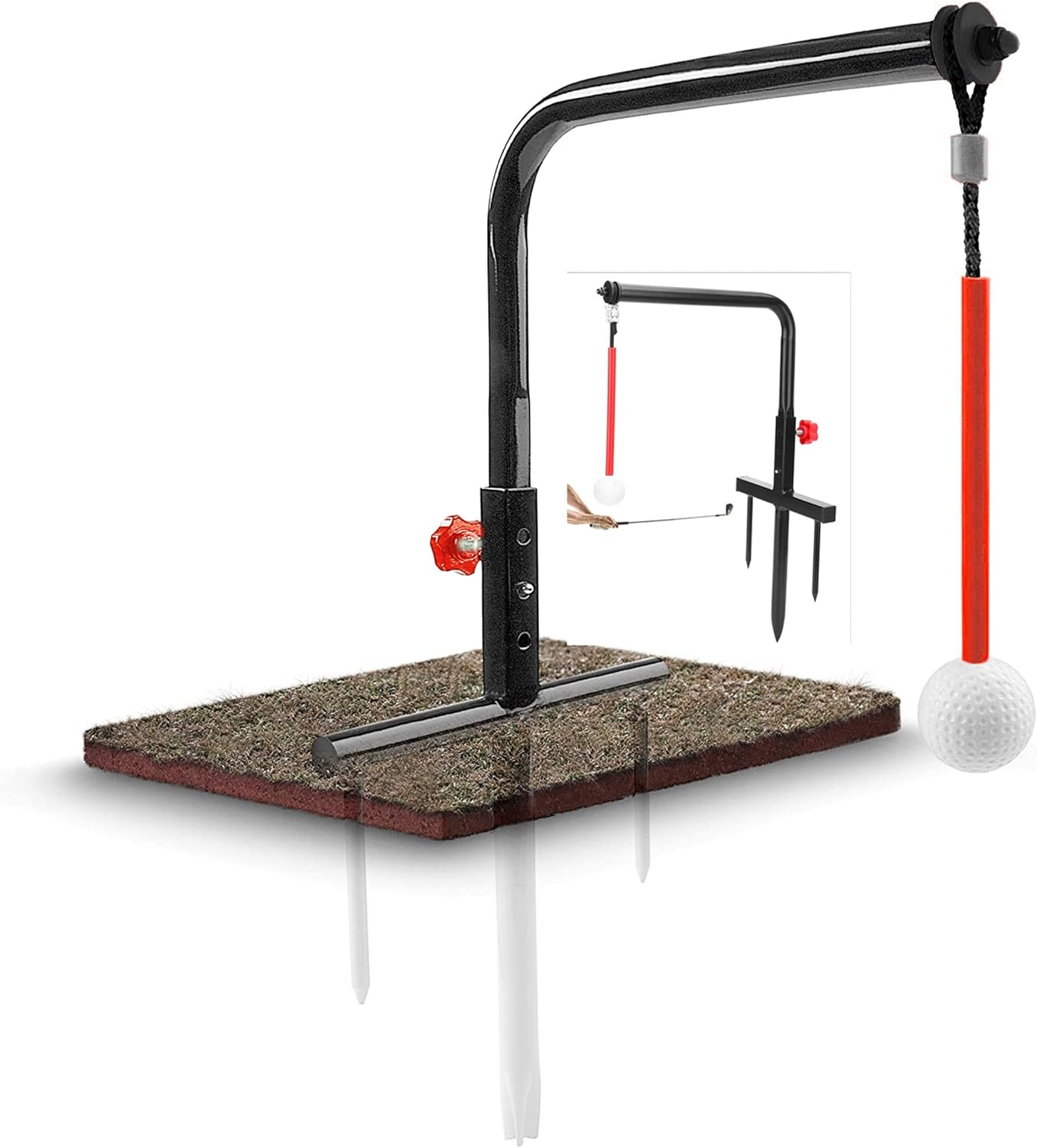 IMIFUN Golf Swing Trainer Path Training Aids,Black and Red image number 4