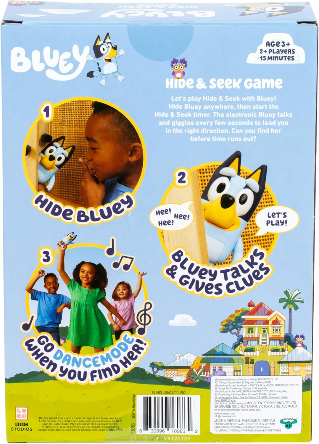 Bluey Hide & Seek Game, Hide the Bluey Figure and Press Her Nose to Start the Built-In Timer, Bluey Talks and Giggles to Help Kids Find Her, When Found, Kids Can Dance to Bluey'S Theme Song image number 4